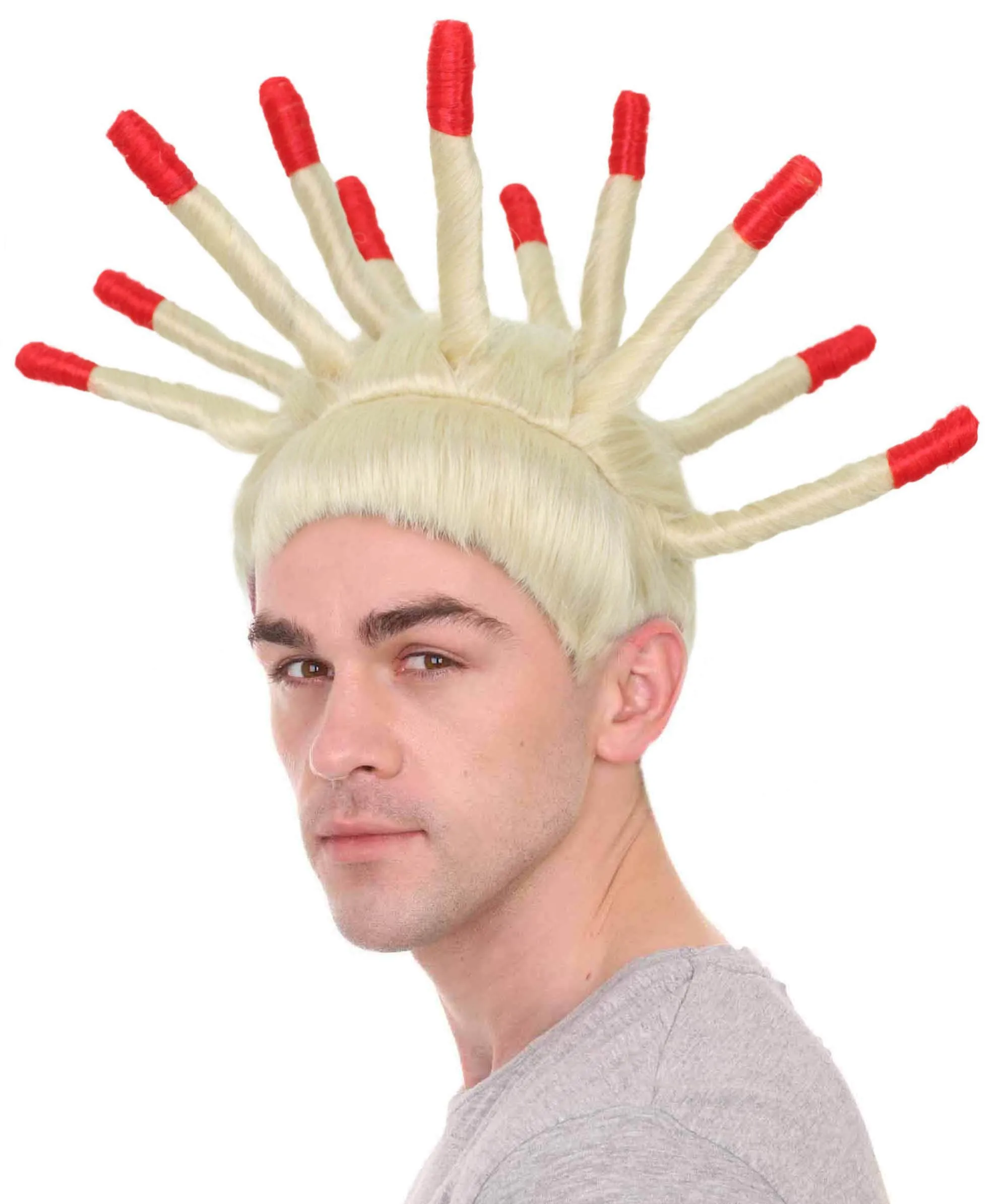 Adult Men's Rapper Spiky Dreadlocks & Multiple Color  Tips Wig | Perfect For Halloween | Flame-Retardant Synthetic Fiber
