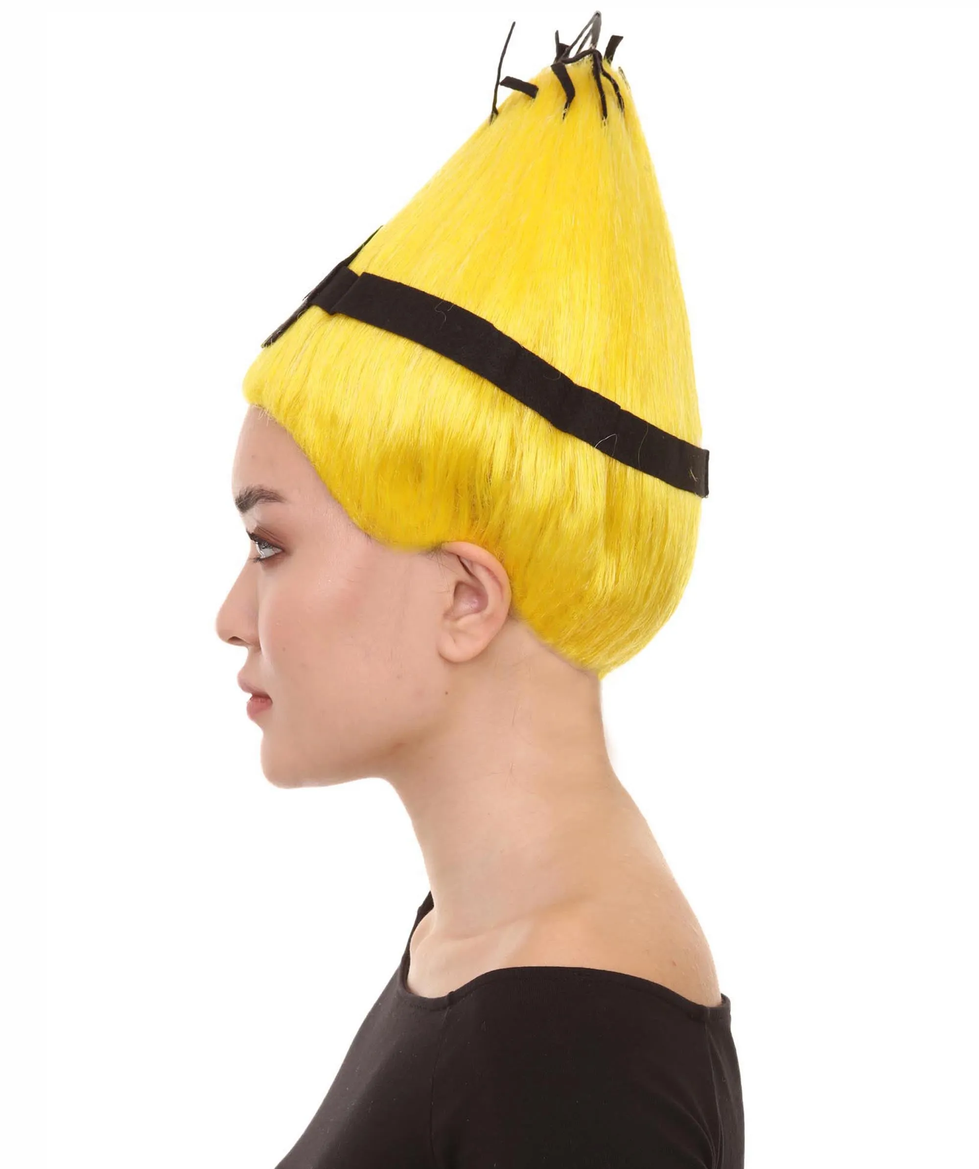 Adult Unisex Animated Movie Yellow Funny Wig | Premium Breathable Capless Cap | Flame Retardant Synthetic Fiber