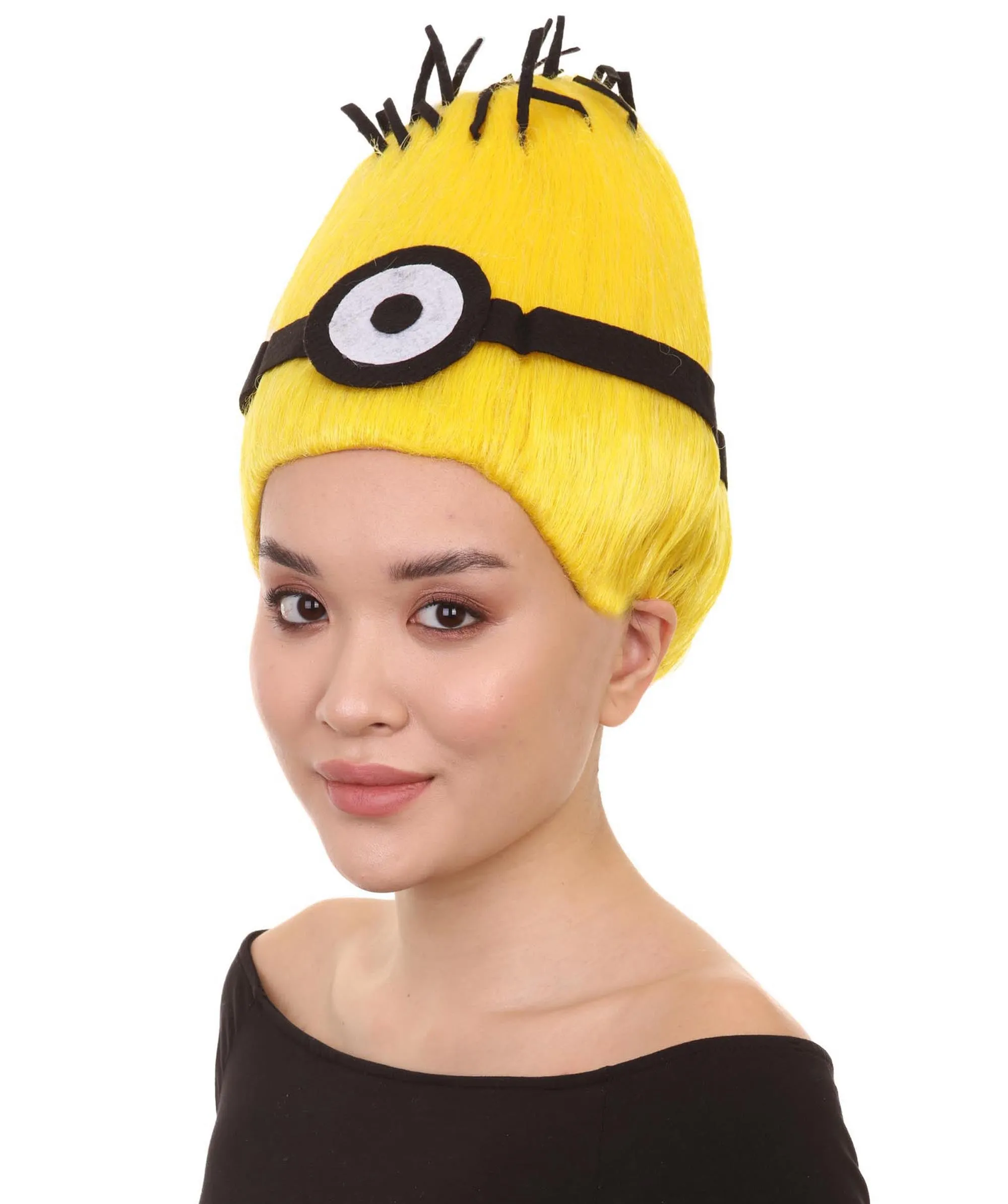 Adult Unisex Animated Movie Yellow Funny Wig | Premium Breathable Capless Cap | Flame Retardant Synthetic Fiber