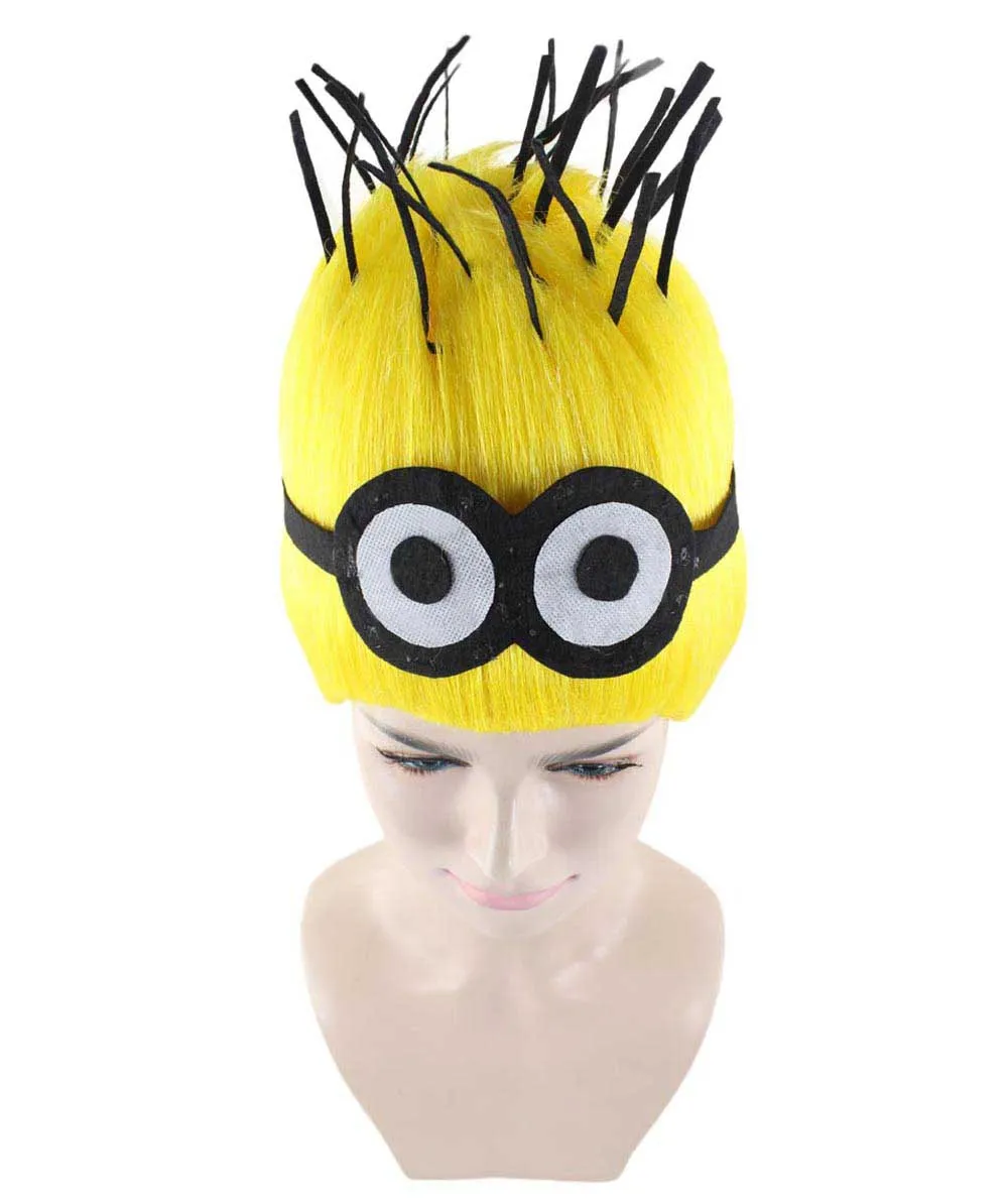 Adult Unisex Animated Movie Yellow Funny Wig | Premium Breathable Capless Cap | Flame Retardant Synthetic Fiber