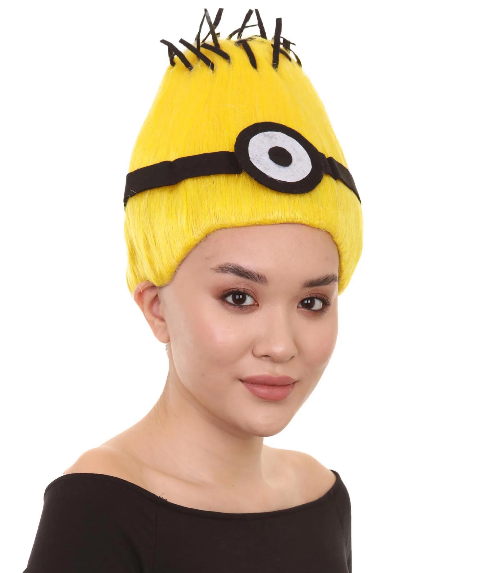 Adult Unisex Animated Movie Yellow Funny Wig | Premium Breathable Capless Cap | Flame Retardant Synthetic Fiber