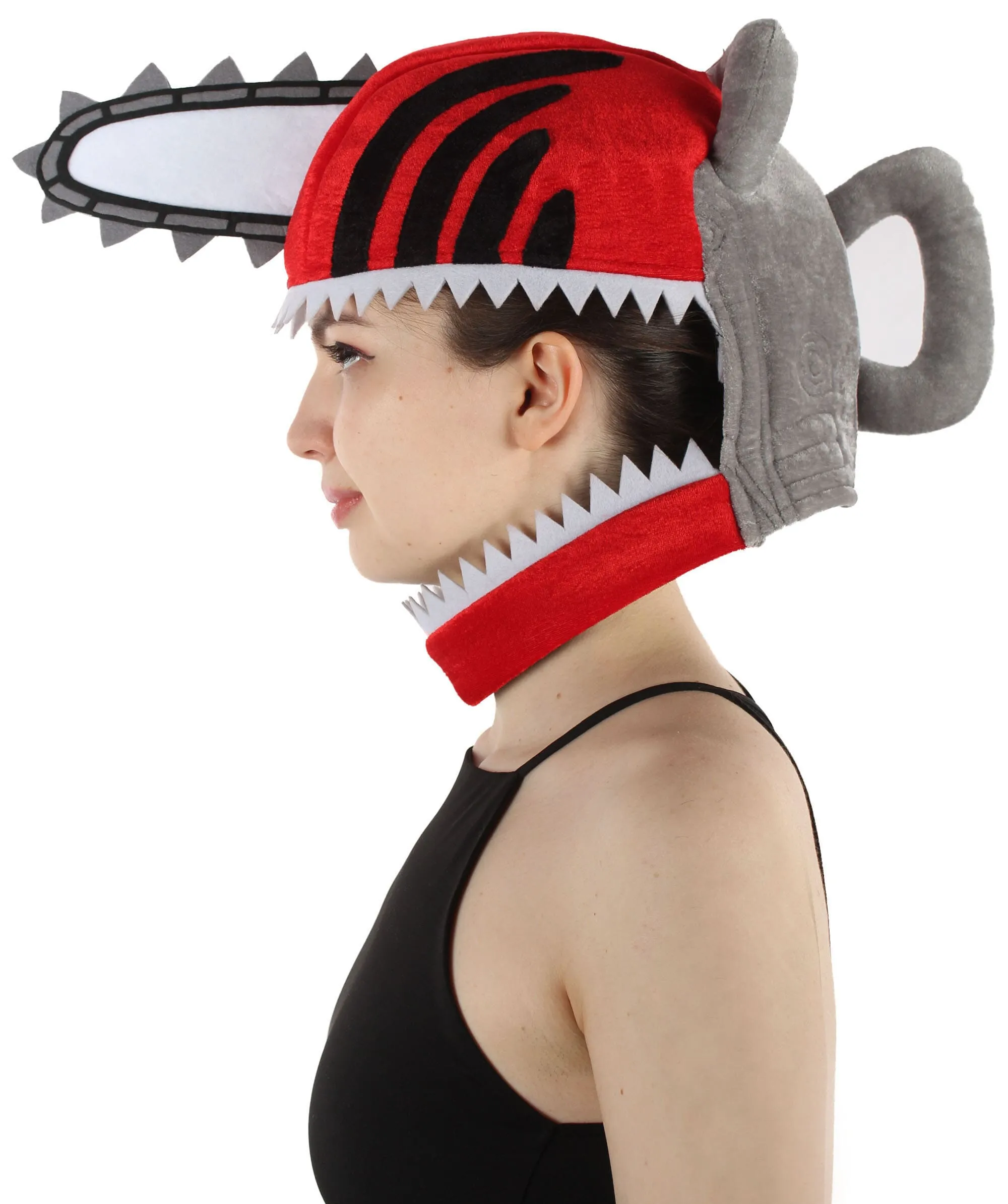 Adult Unisex Anime Devil Hunter Chainsaw Head Hat, Breathable Design, Perfect for Halloween and Anime-themed Group Parties, Flame-retardant Synthetic Materials