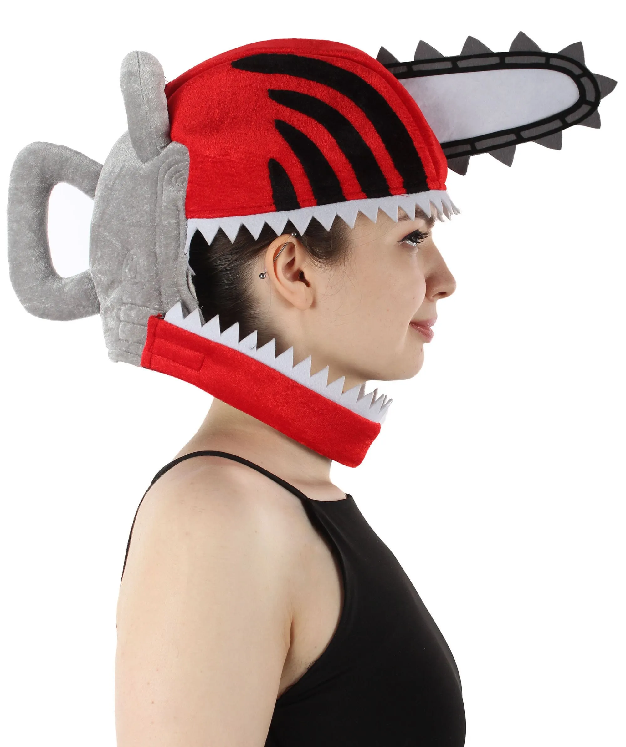 Adult Unisex Anime Devil Hunter Chainsaw Head Hat, Breathable Design, Perfect for Halloween and Anime-themed Group Parties, Flame-retardant Synthetic Materials