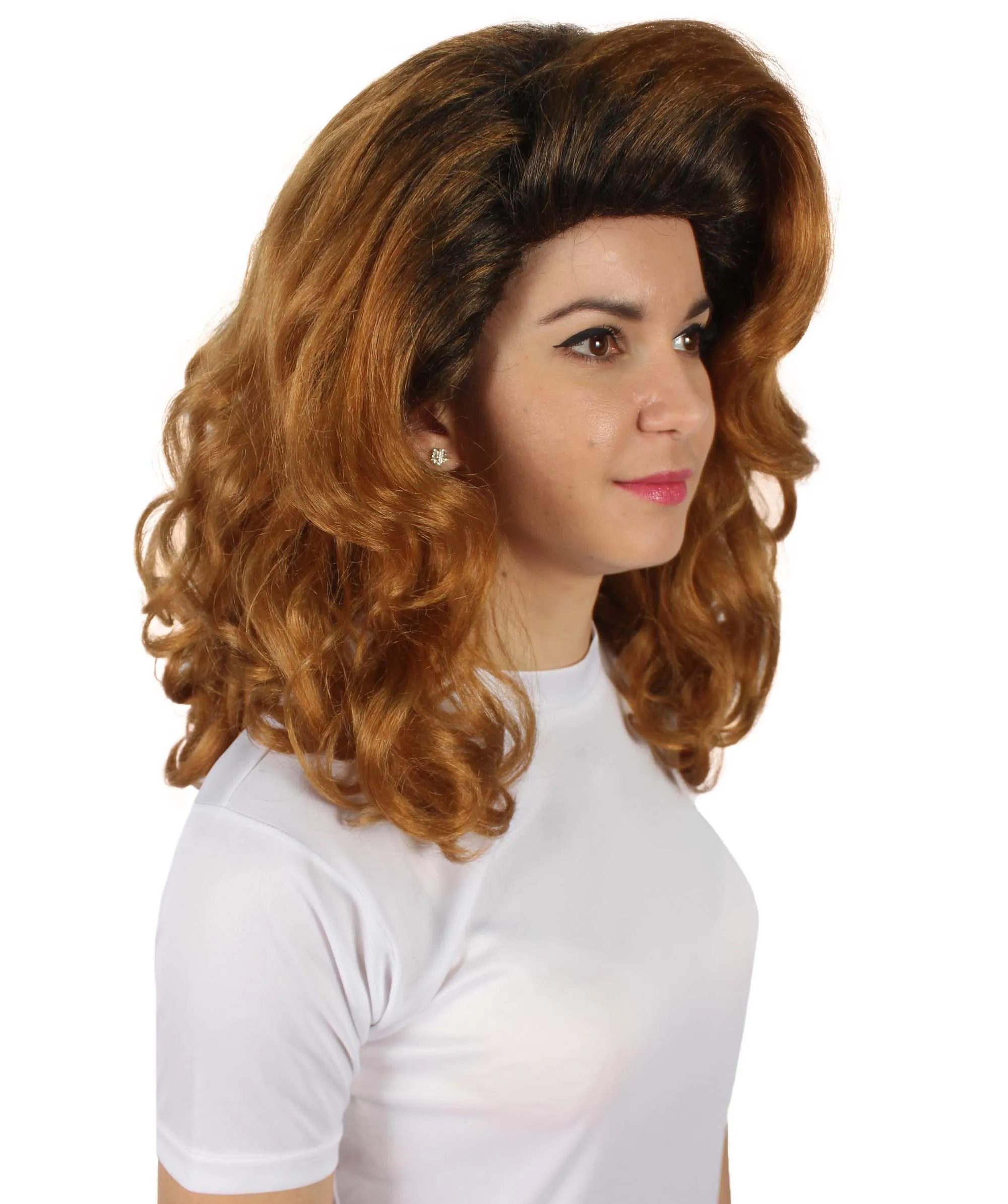 Adult Unisex Drag Race Retro Brown Wavy Miss America Wig
