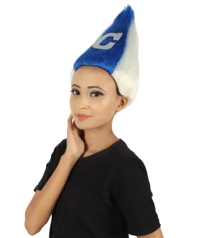 Adult Unisex Pointy Troll White and Blue Wig | Perfect for Halloween | Flame-retardant Synthetic Fiber