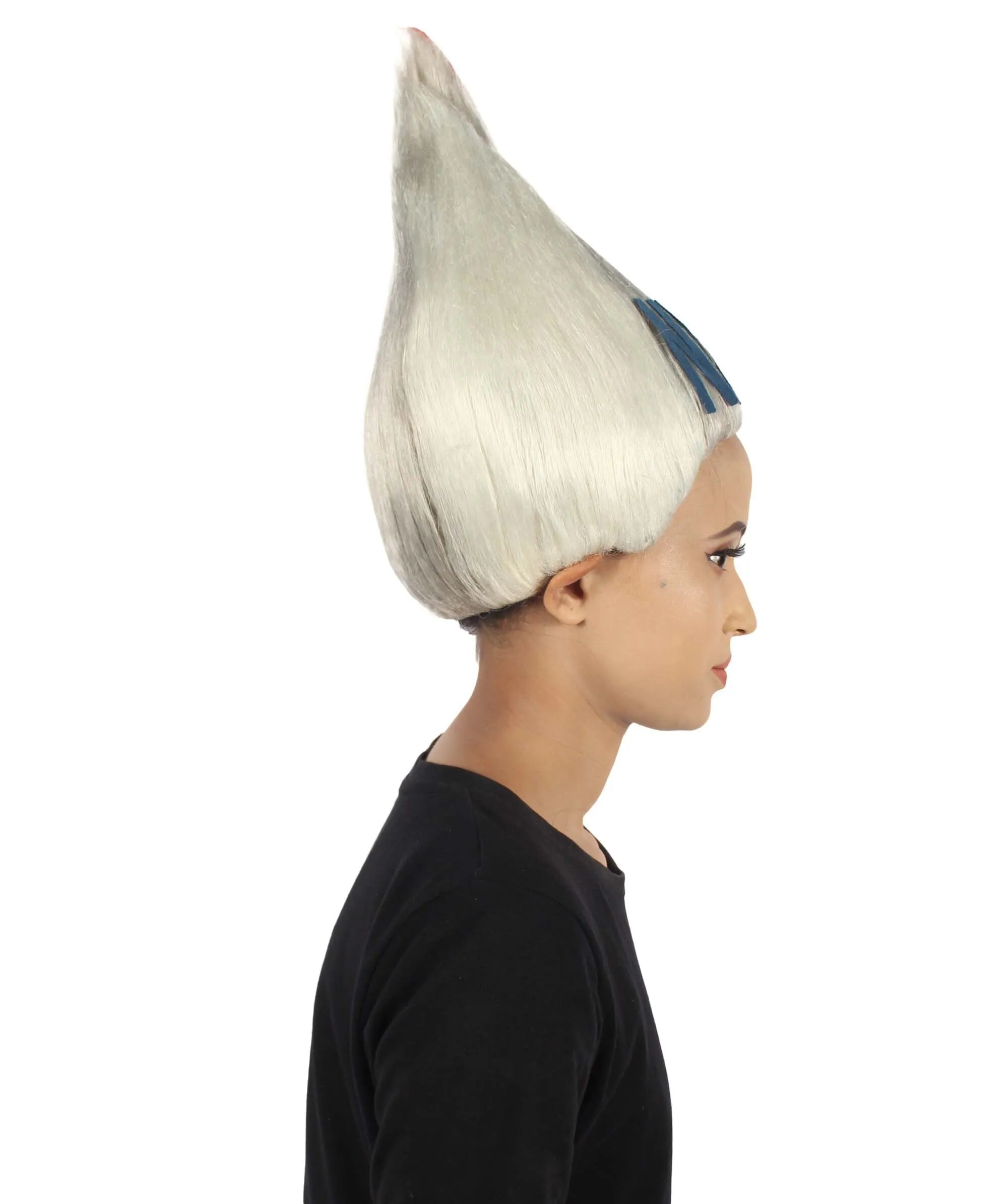 Adult Unisex Straight White and Red Troll Wig | Perfect for Halloween | Flame-retardant Synthetic Fiber