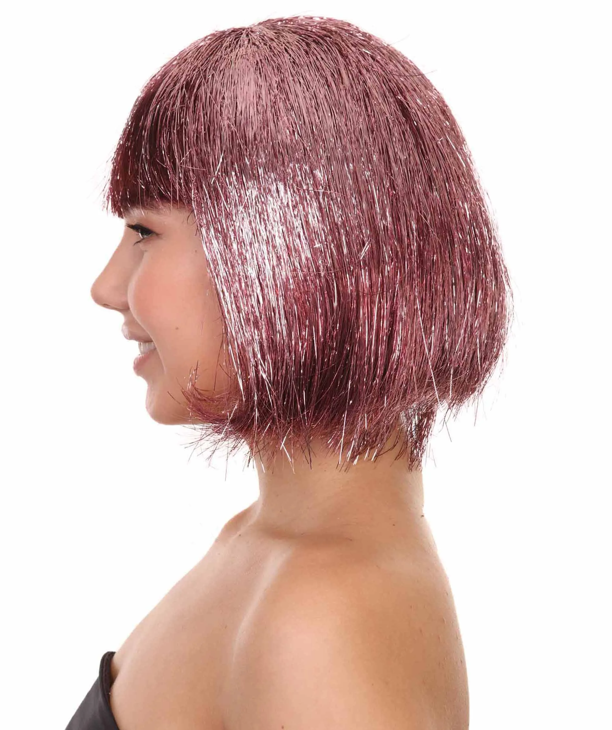 Adult Women Tinsel Bob Wig Collection, Multiple Color Options.