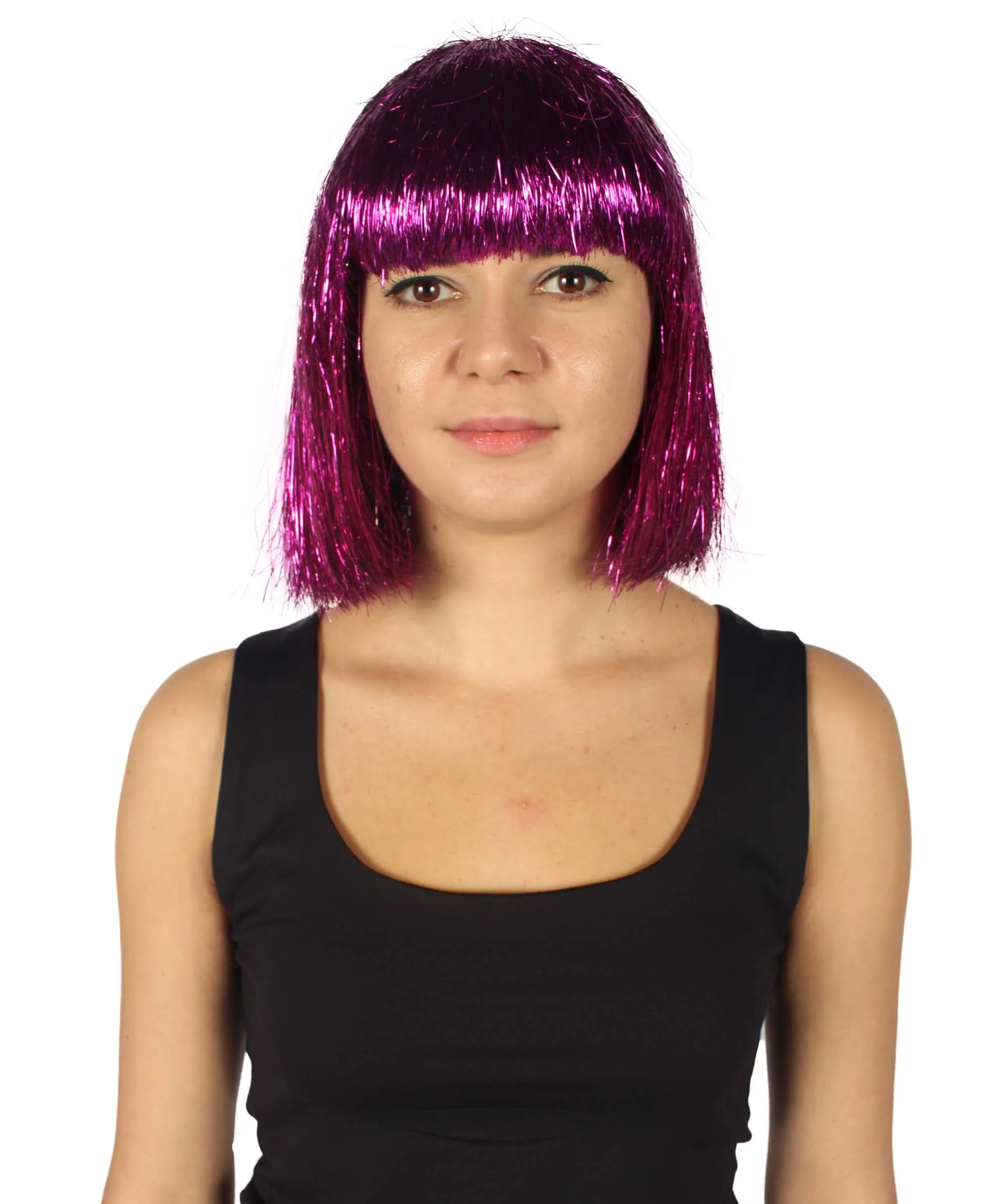 Adult Women Tinsel Bob Wig Collection, Multiple Color Options.