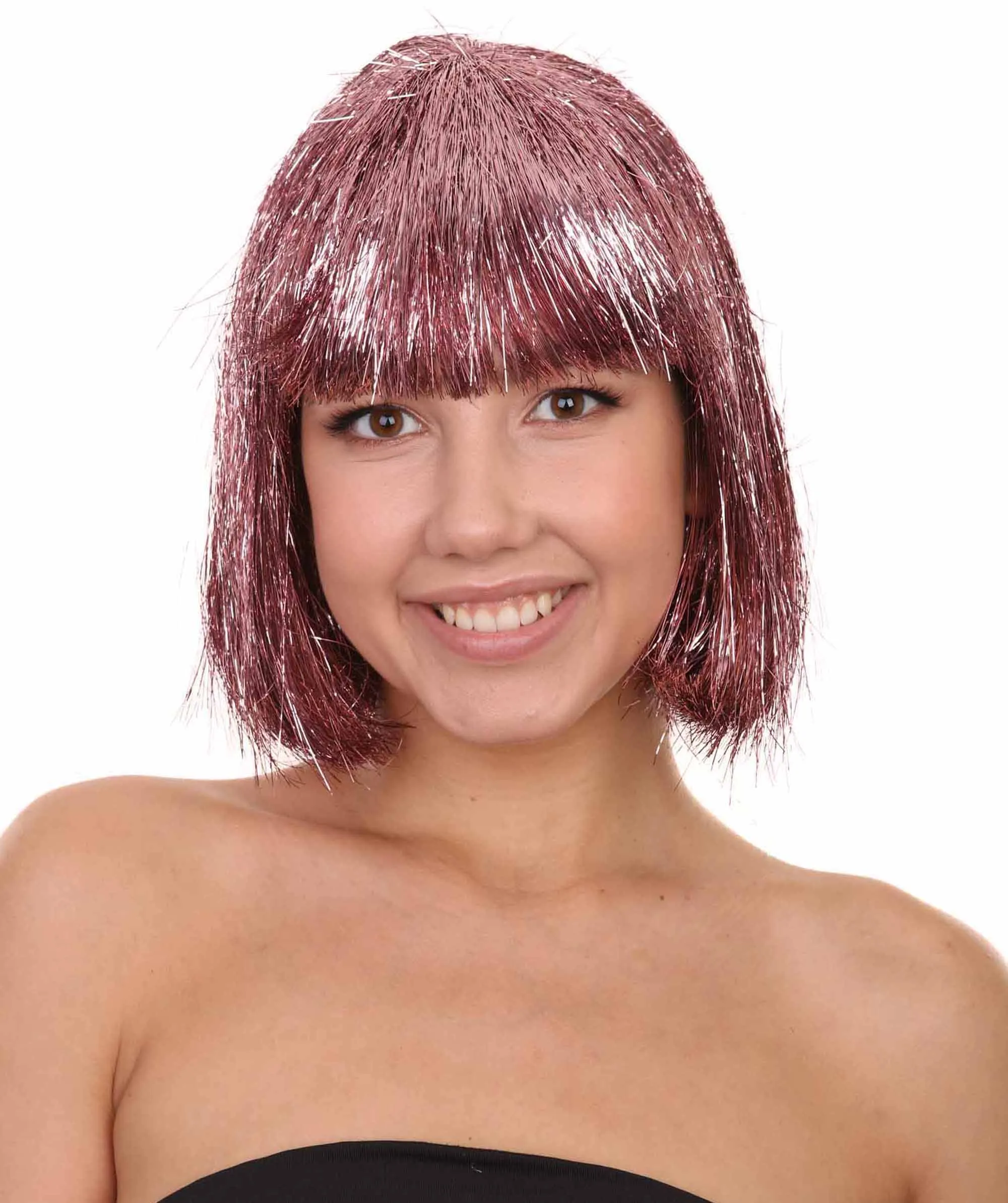 Adult Women Tinsel Bob Wig Collection, Multiple Color Options.