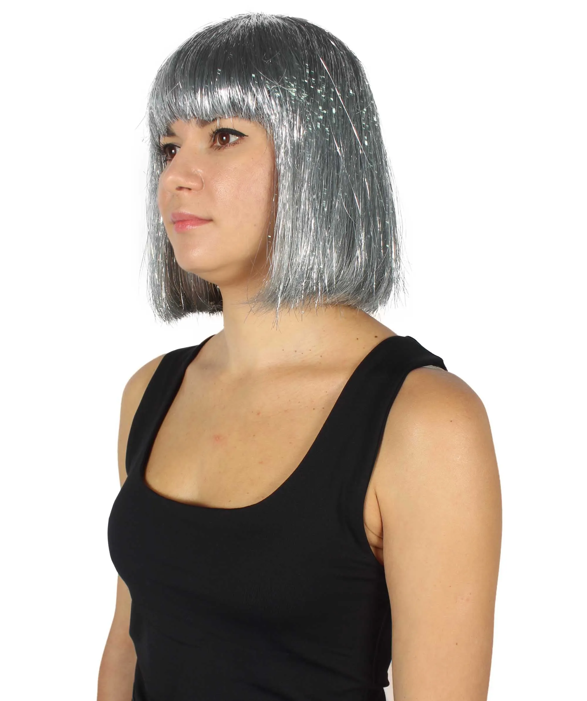 Adult Women Tinsel Bob Wig Collection, Multiple Color Options.