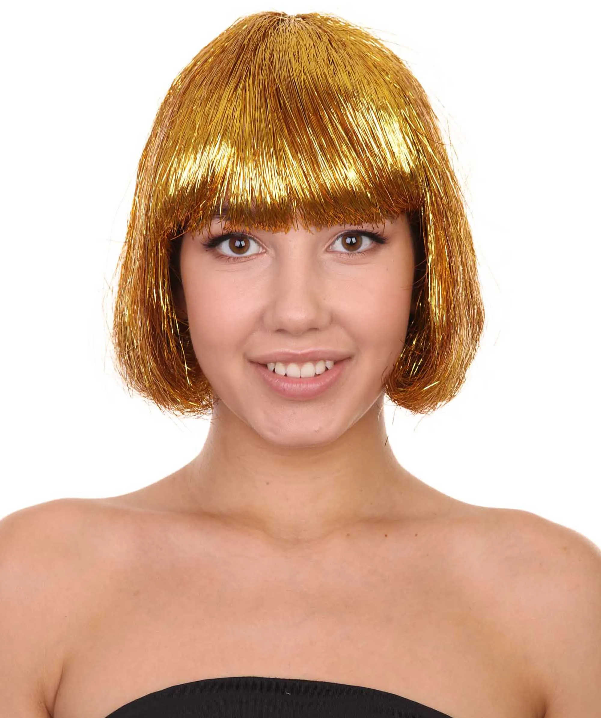 Adult Women Tinsel Bob Wig Collection, Multiple Color Options.