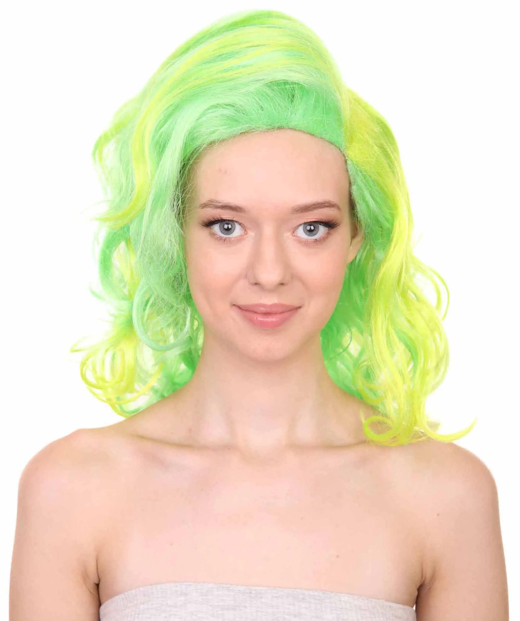Adult Women's 17" Medium Length Wavy Halloween Cosplay American Singing Personality Costume Wig, Synthetic Soft Fiber Hair, Perfect for Holidays and Parties | HPO