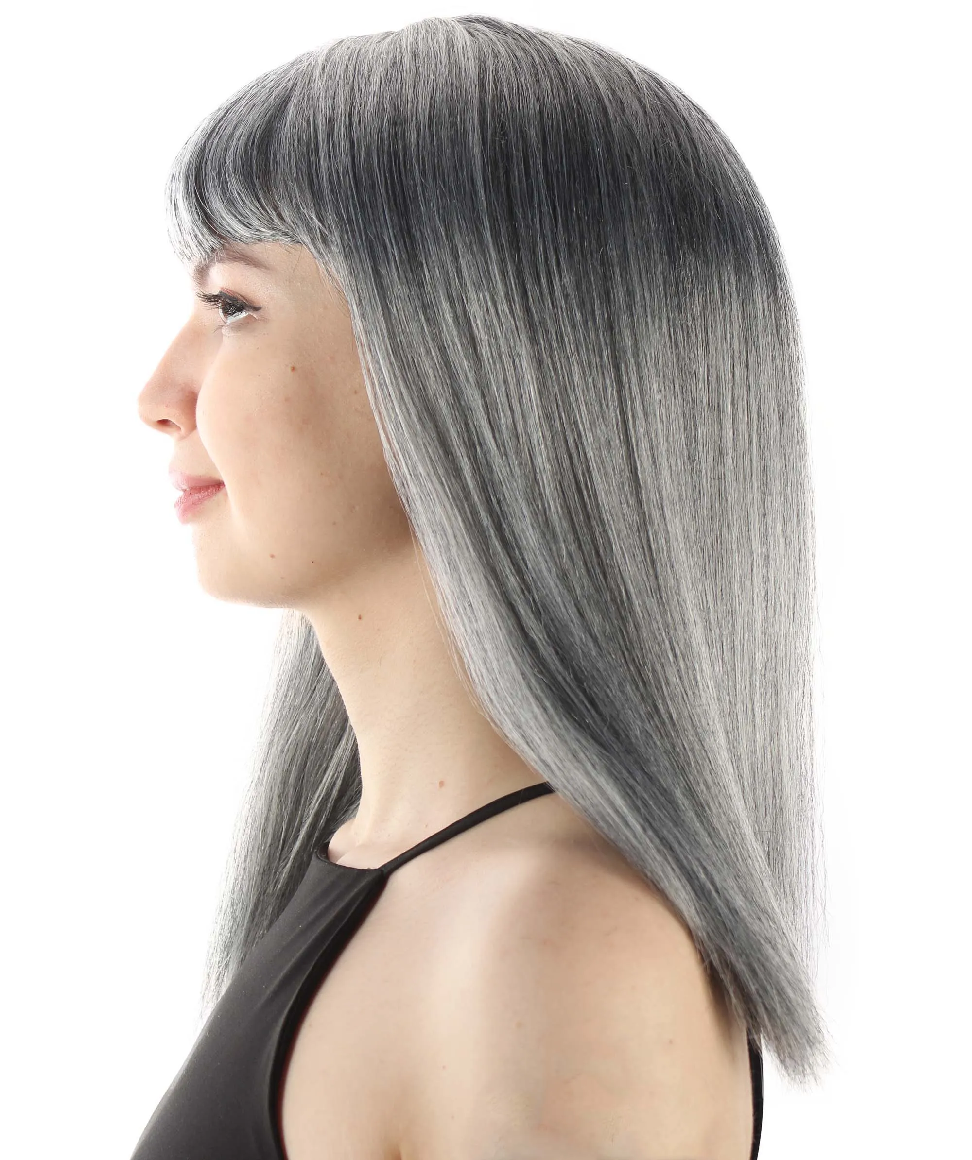 Adult Women's 18" Inch Silky Medium Straight Length Diva Wig, Multiple Color Synthetic Hair with Bangs | HPO
