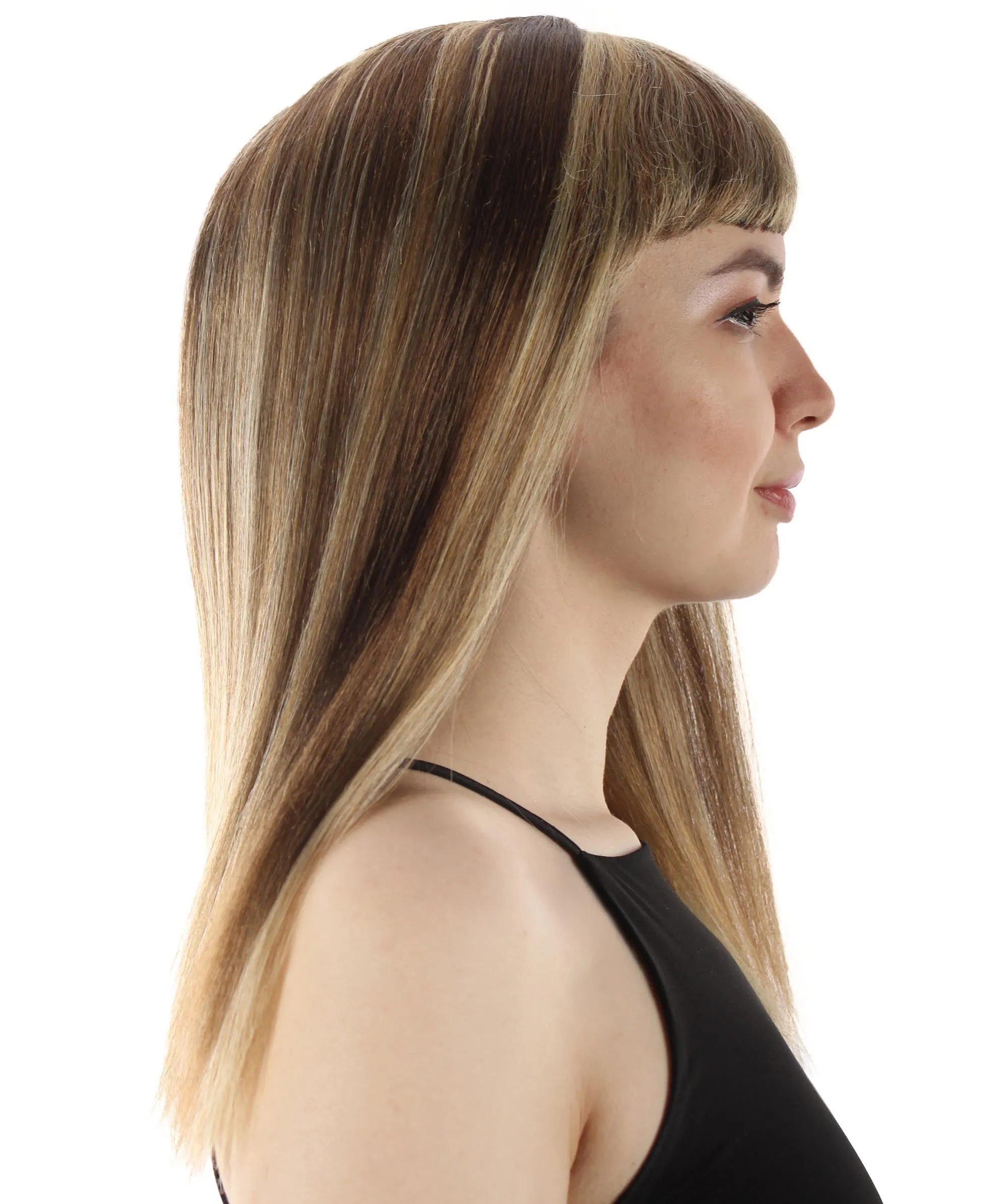Adult Women's 18" Inch Silky Medium Straight Length Diva Wig, Multiple Color Synthetic Hair with Bangs | HPO