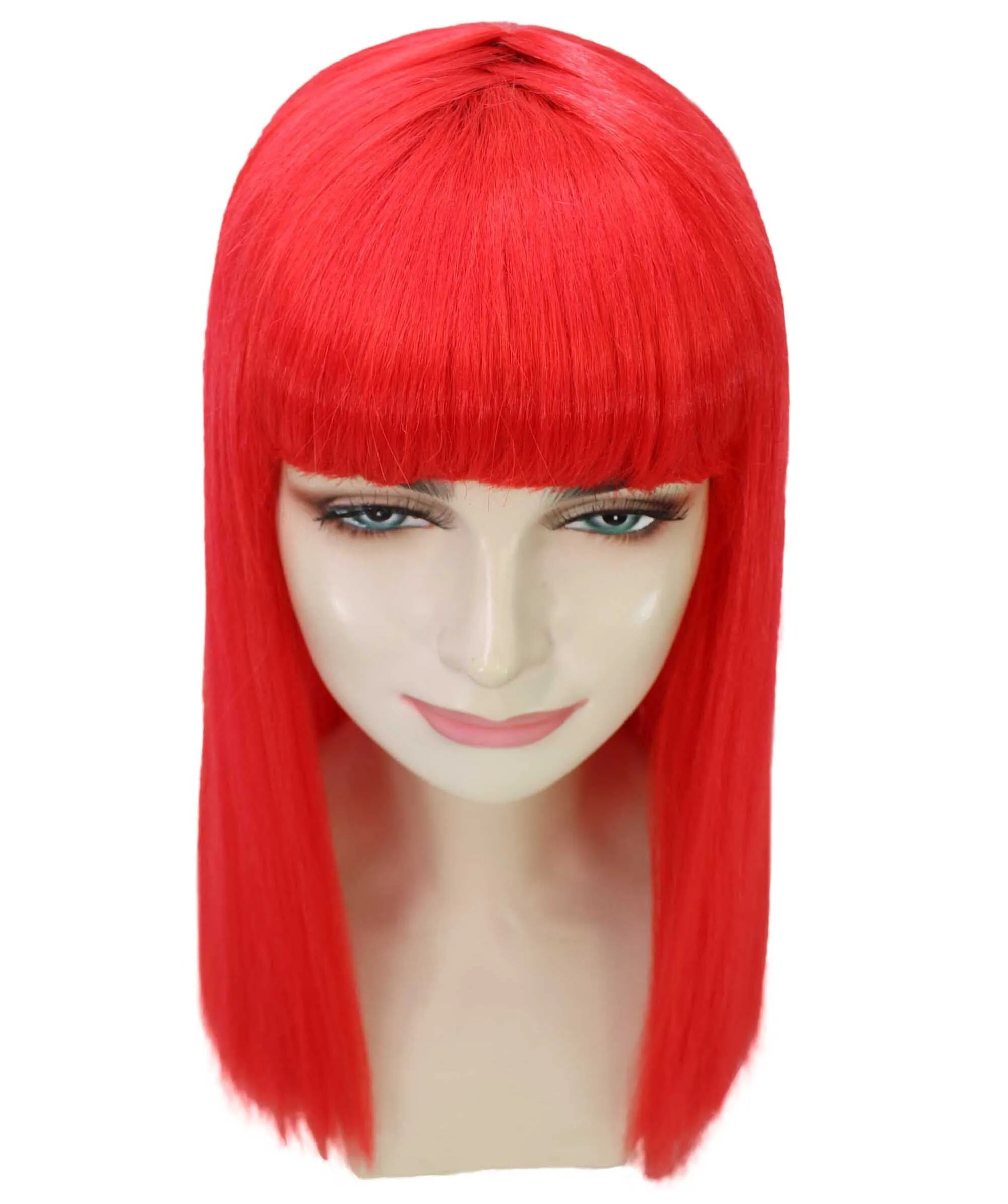 Adult Women's 18" Inch Silky Medium Straight Length Diva Wig, Multiple Color Synthetic Hair with Bangs | HPO