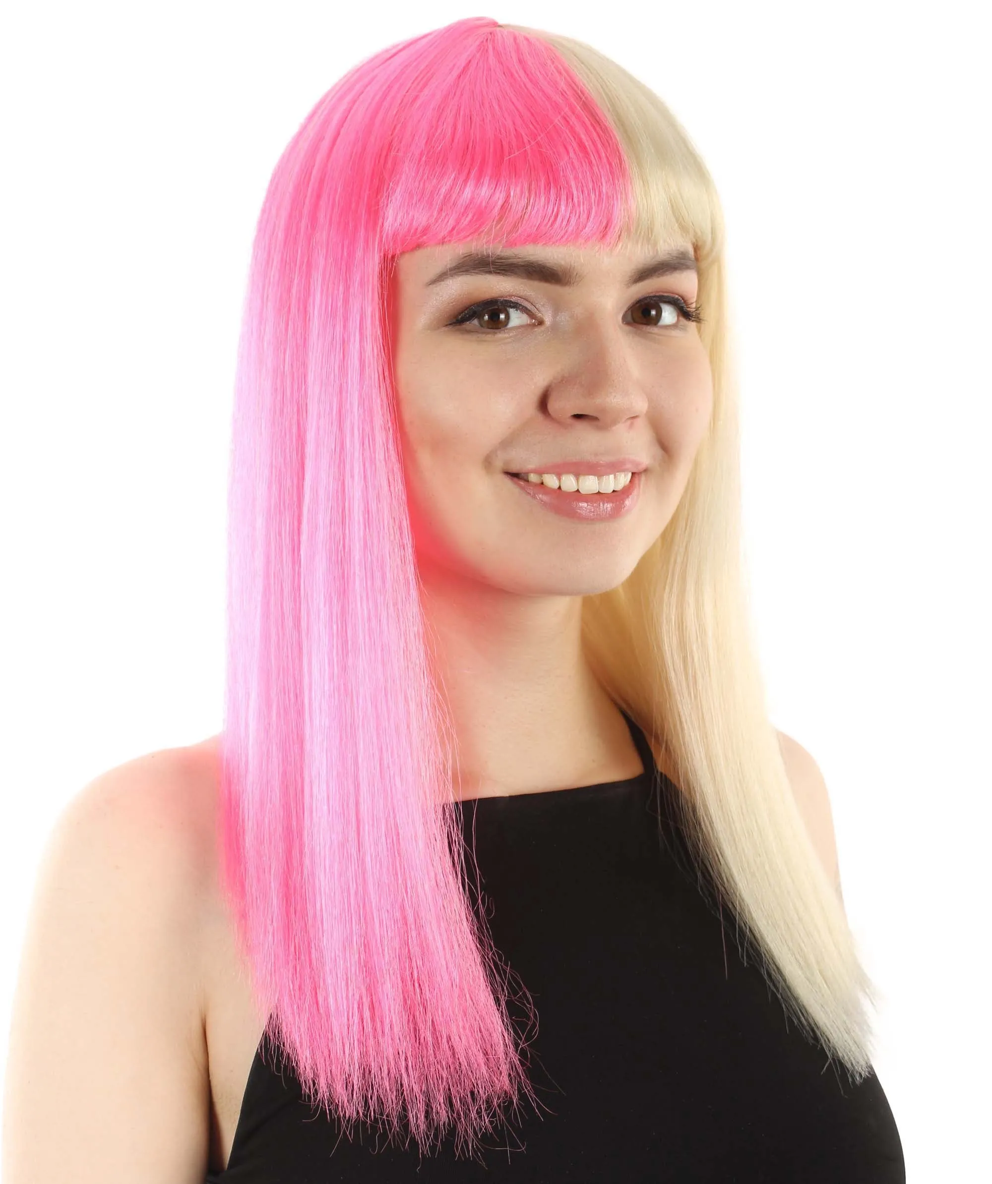 Adult Women's 18" Inch Silky Medium Straight Length Diva Wig, Multiple Color Synthetic Hair with Bangs | HPO