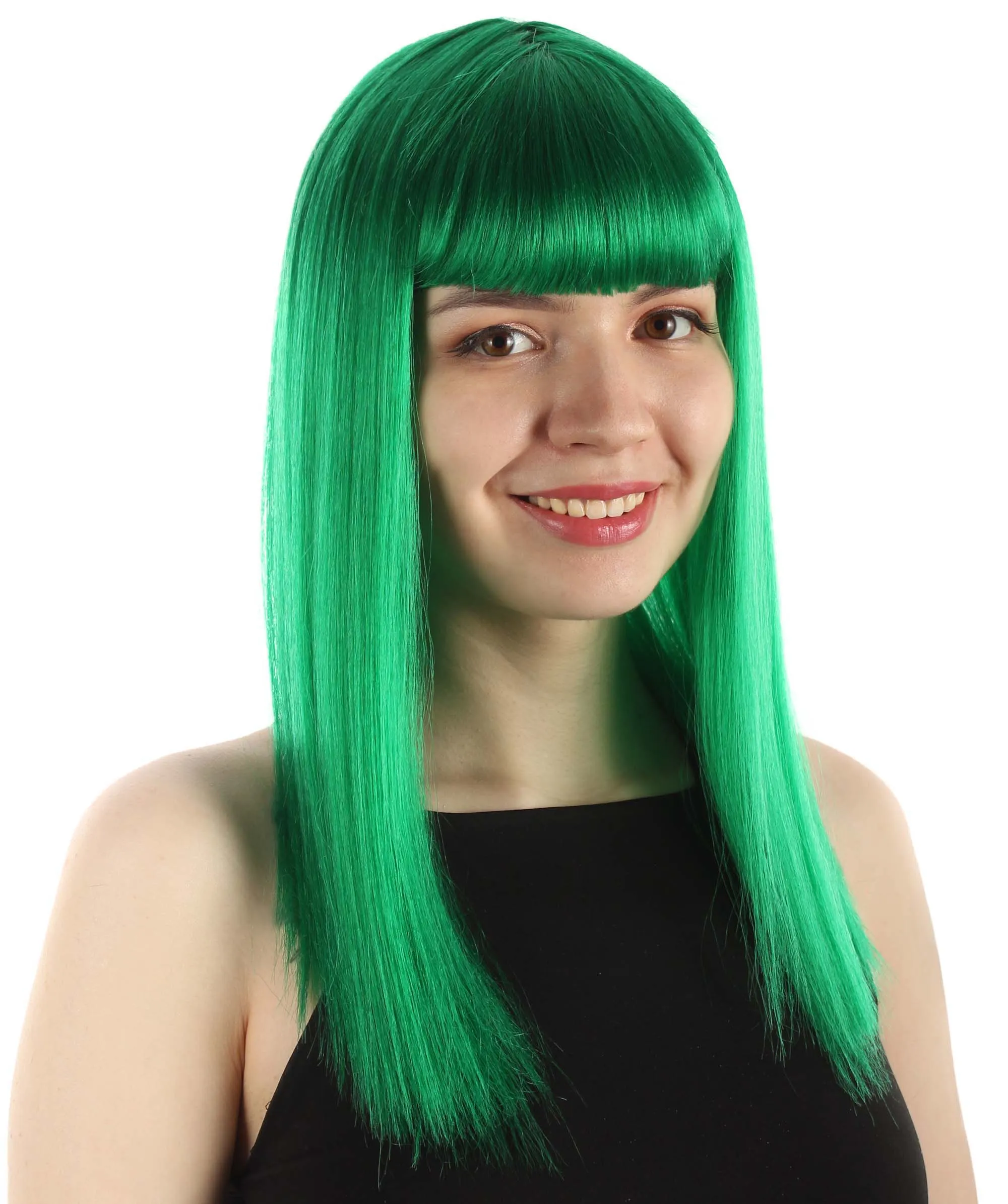 Adult Women's 18" Inch Silky Medium Straight Length Diva Wig, Multiple Color Synthetic Hair with Bangs | HPO