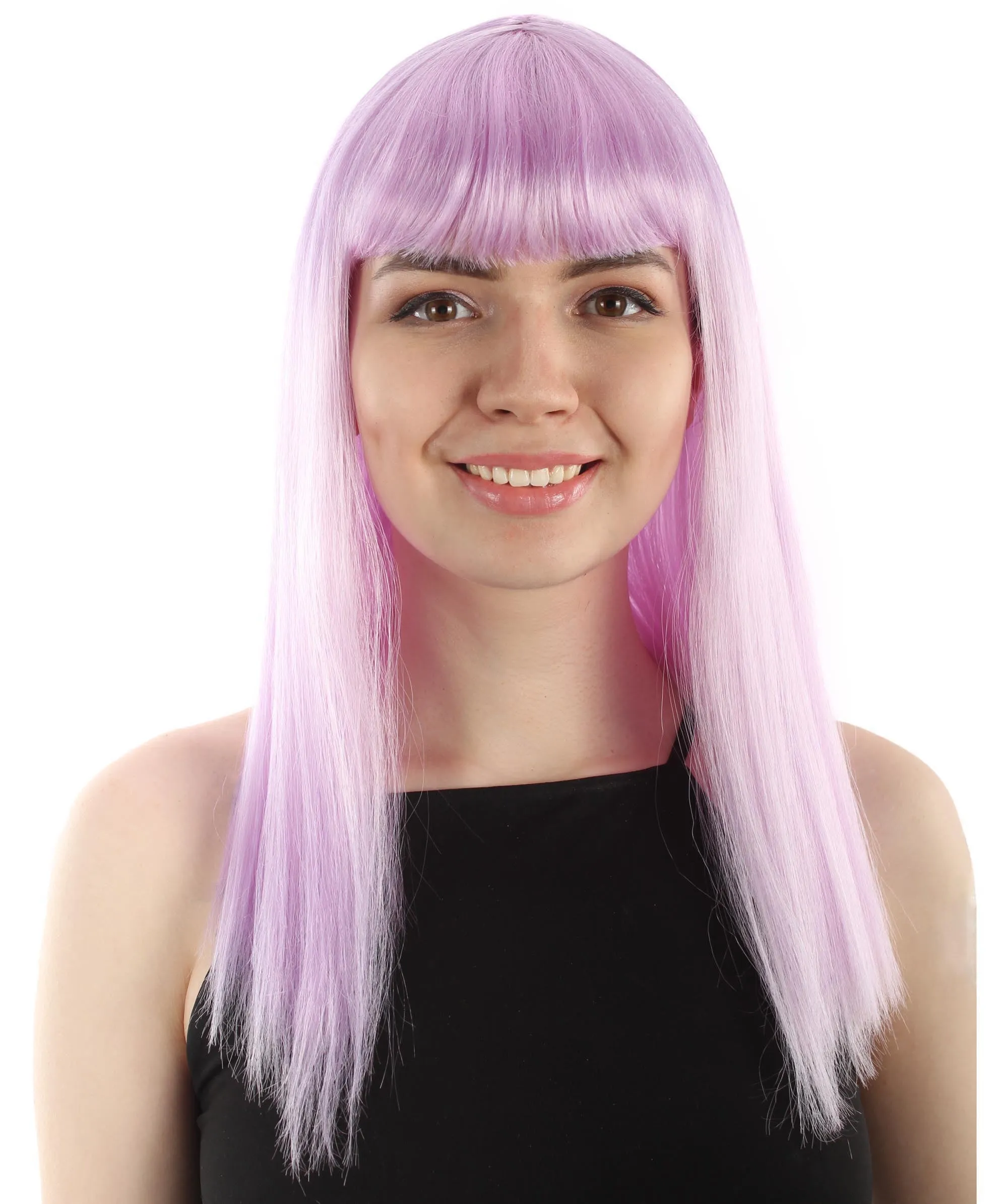 Adult Women's 18" Inch Silky Medium Straight Length Diva Wig, Multiple Color Synthetic Hair with Bangs | HPO