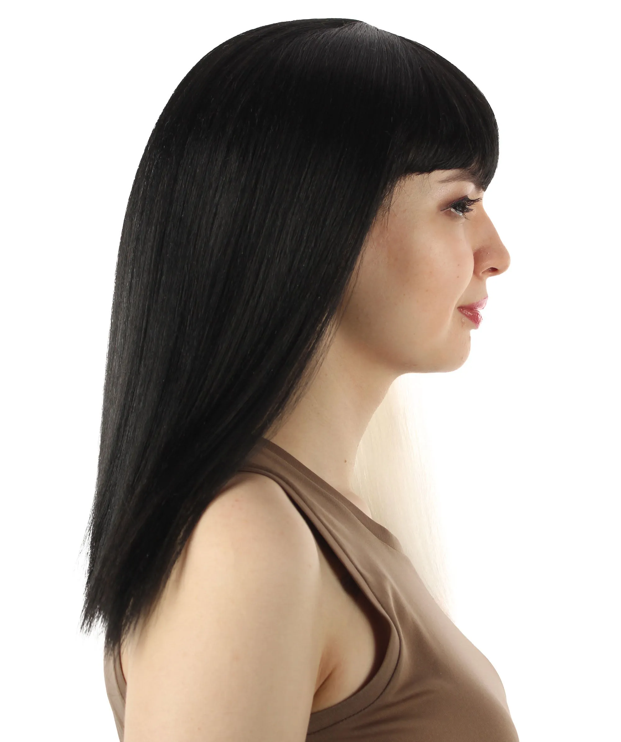 Adult Women's 18" Inch Silky Medium Straight Length Diva Wig, Multiple Color Synthetic Hair with Bangs | HPO