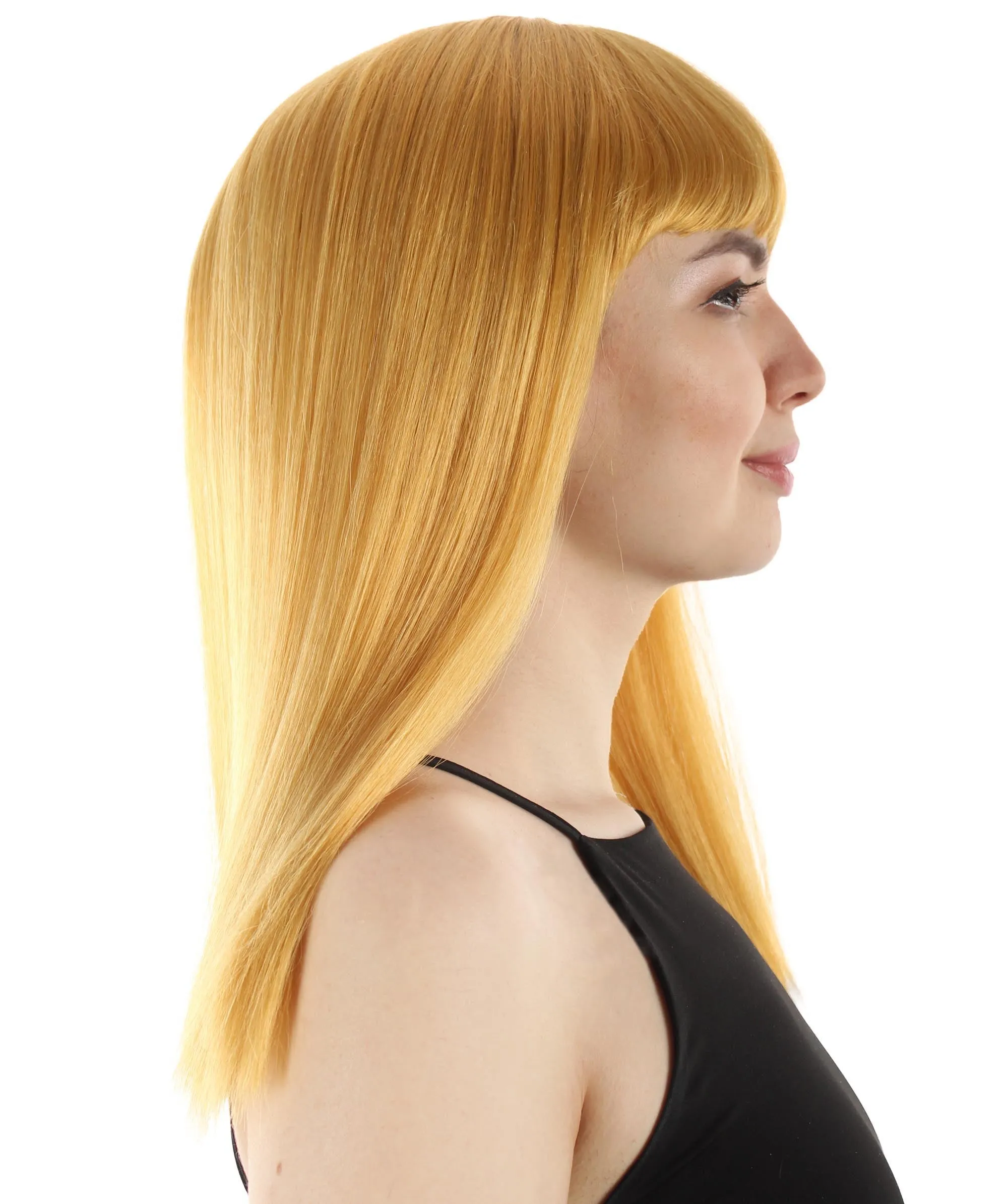 Adult Women's 18" Inch Silky Medium Straight Length Diva Wig, Multiple Color Synthetic Hair with Bangs | HPO