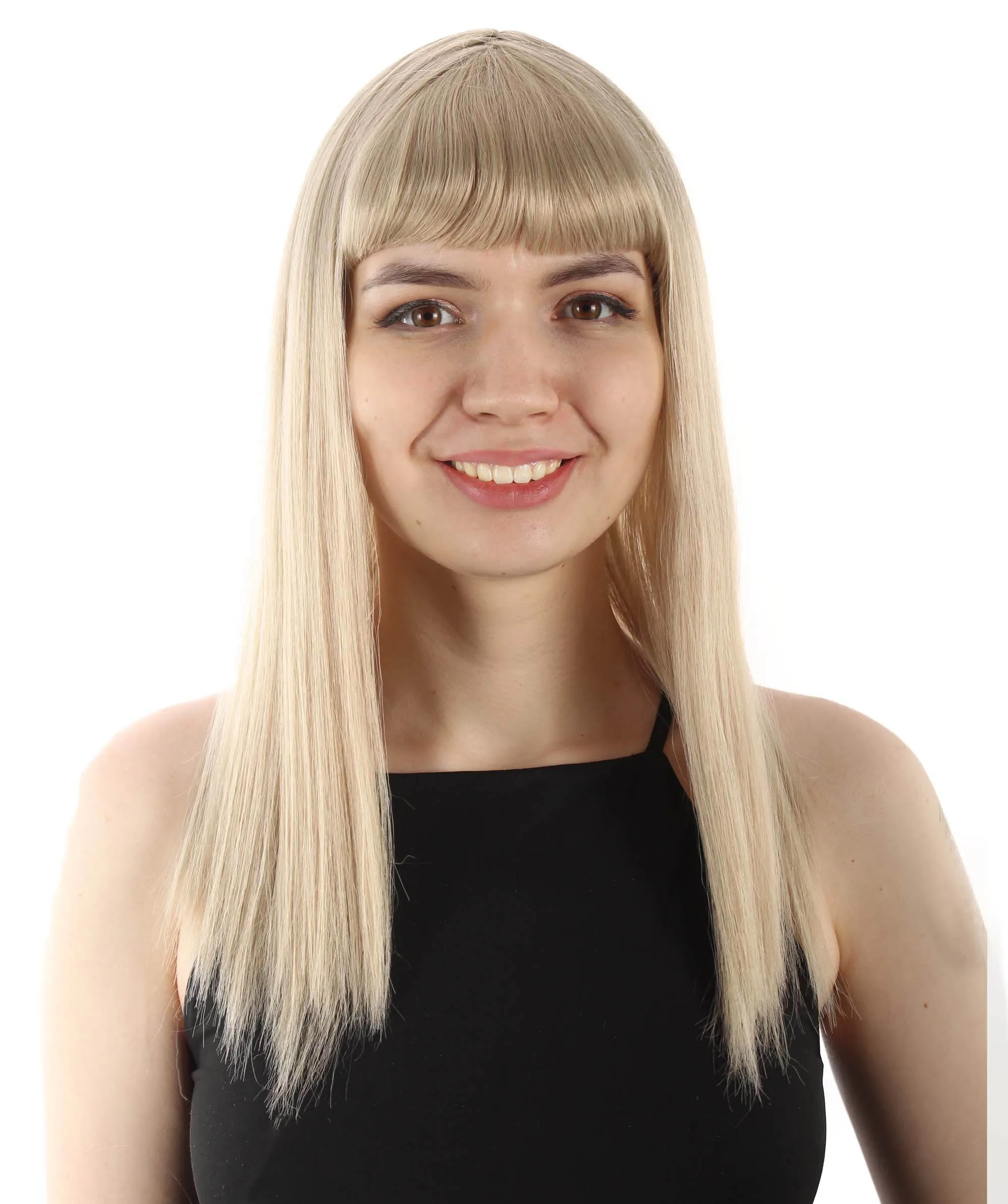 Adult Women's 18" Inch Silky Medium Straight Length Diva Wig, Multiple Color Synthetic Hair with Bangs | HPO