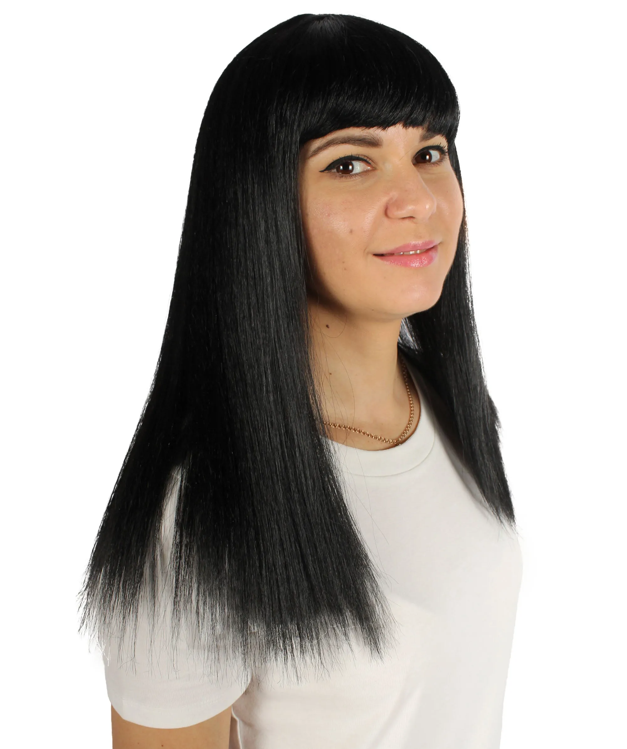 Adult Women's 18" Inch Silky Medium Straight Length Diva Wig, Multiple Color Synthetic Hair with Bangs | HPO