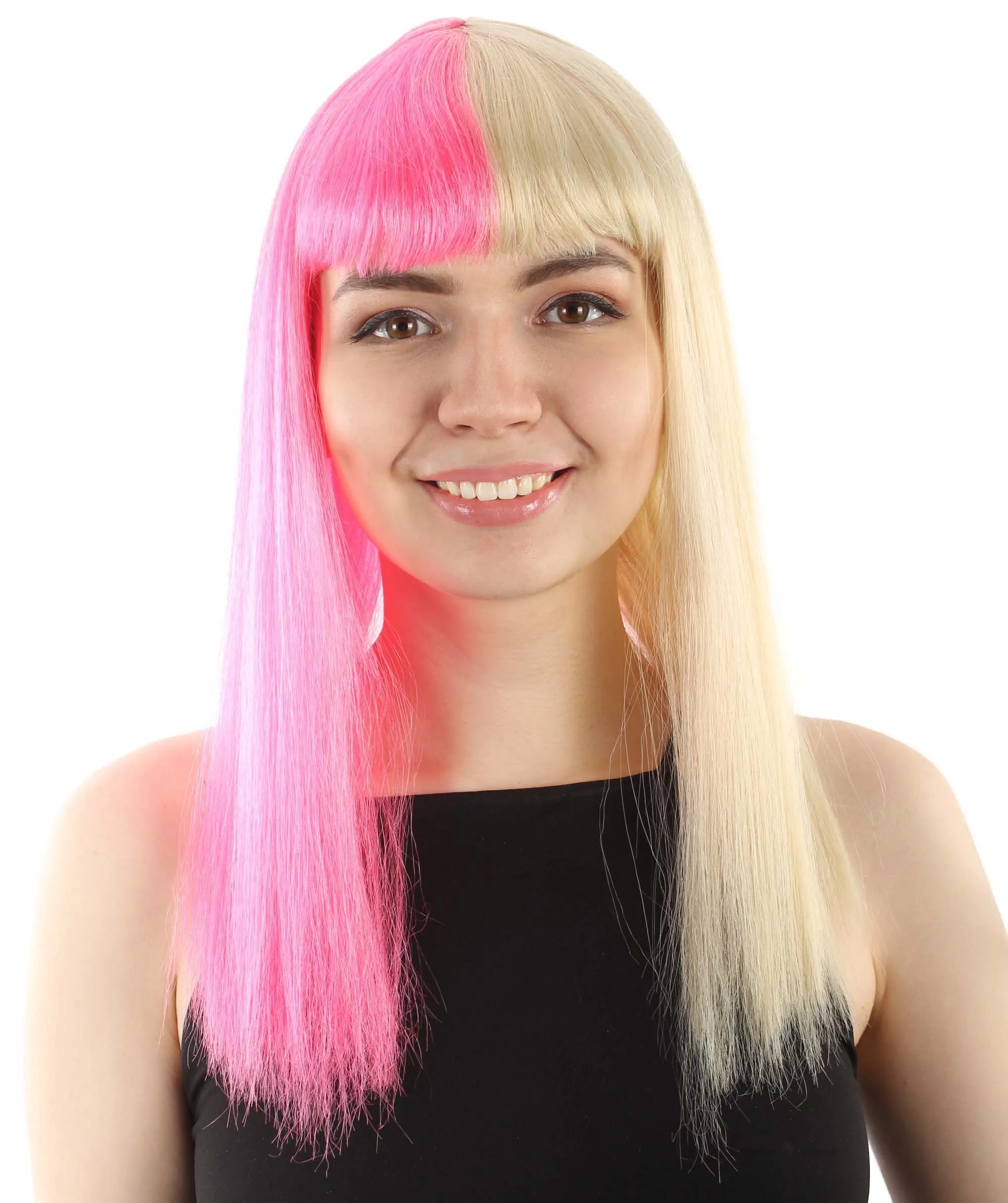Adult Women's 18" Inch Silky Medium Straight Length Diva Wig, Multiple Color Synthetic Hair with Bangs | HPO