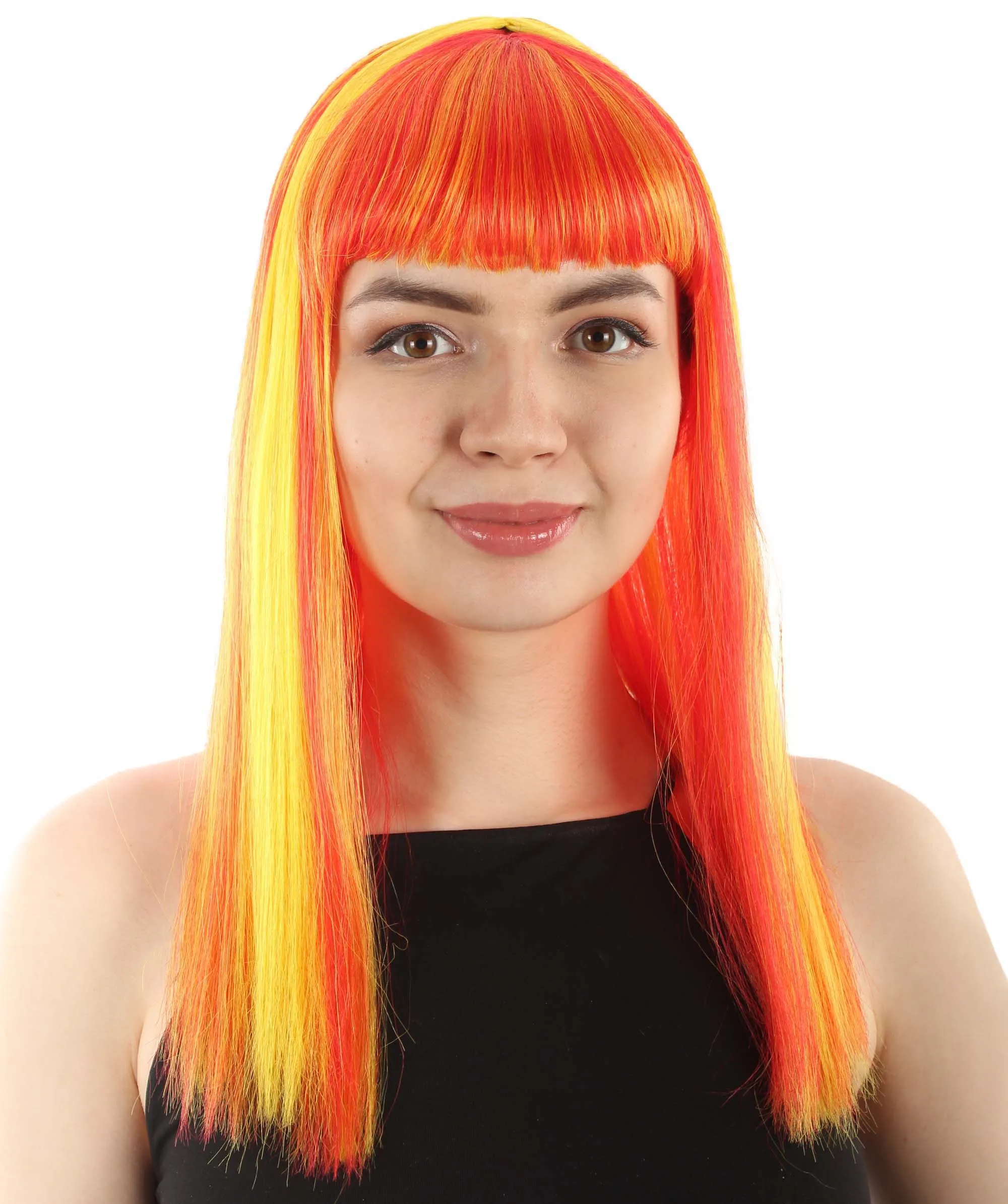 Adult Women's 18" Inch Silky Medium Straight Length Diva Wig, Multiple Color Synthetic Hair with Bangs | HPO