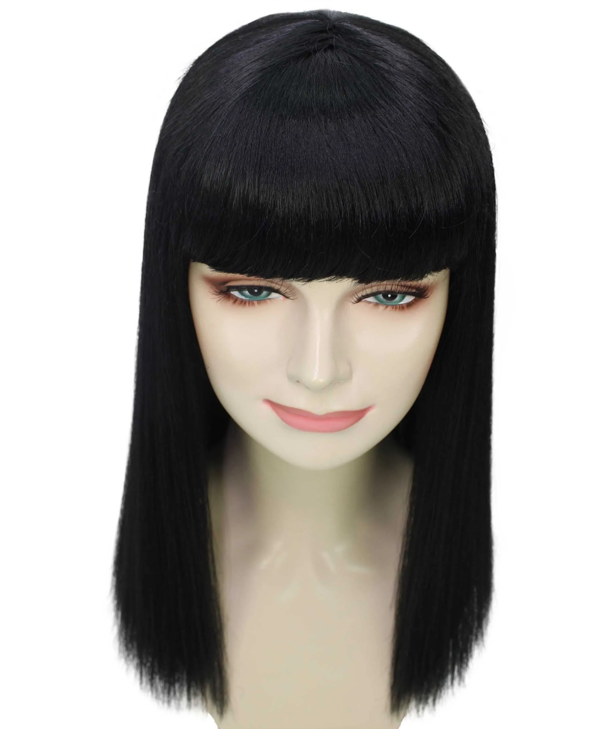 Adult Women's 18" Inch Silky Medium Straight Length Diva Wig, Multiple Color Synthetic Hair with Bangs | HPO