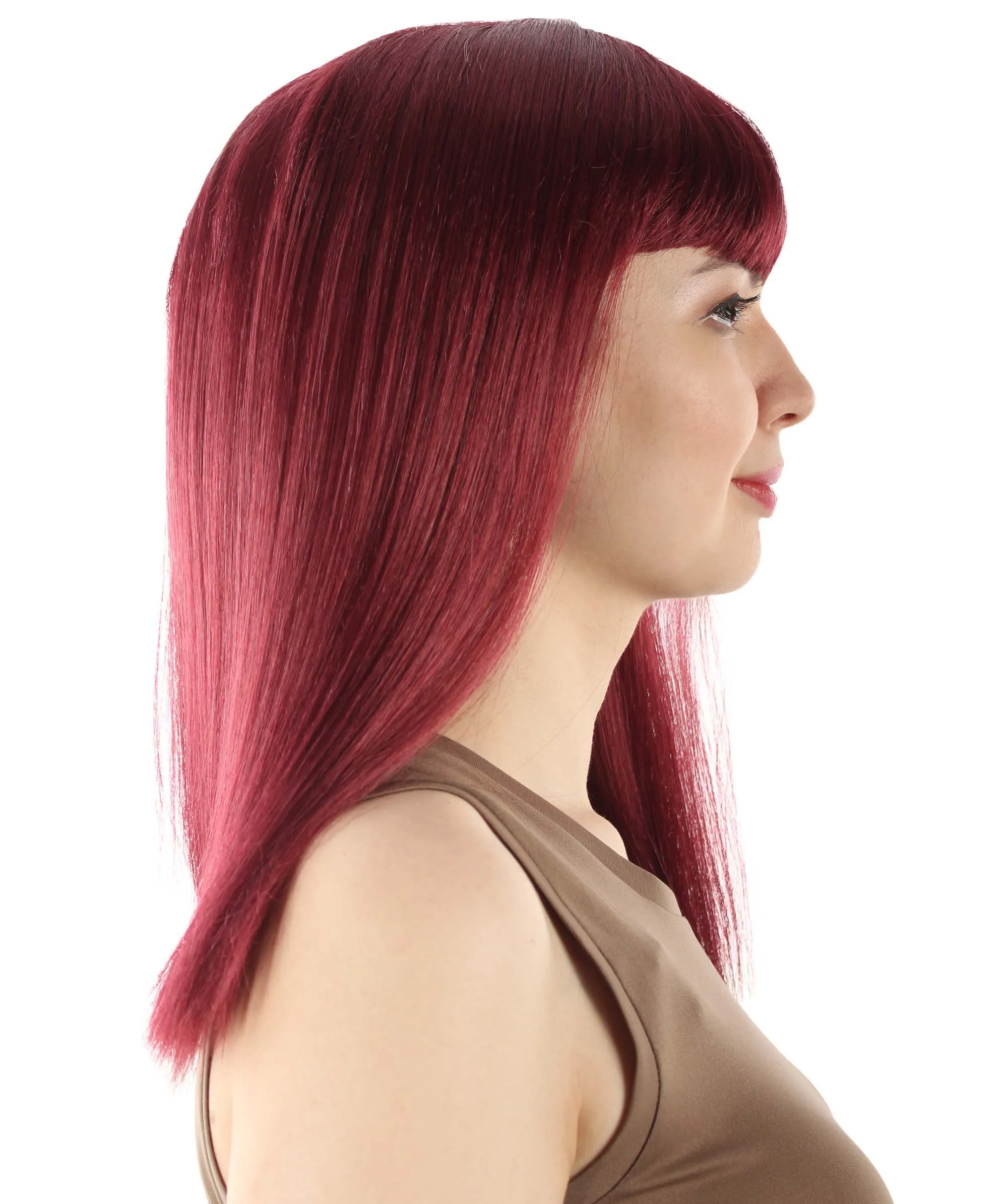 Adult Women's 18" Inch Silky Medium Straight Length Diva Wig, Multiple Color Synthetic Hair with Bangs | HPO