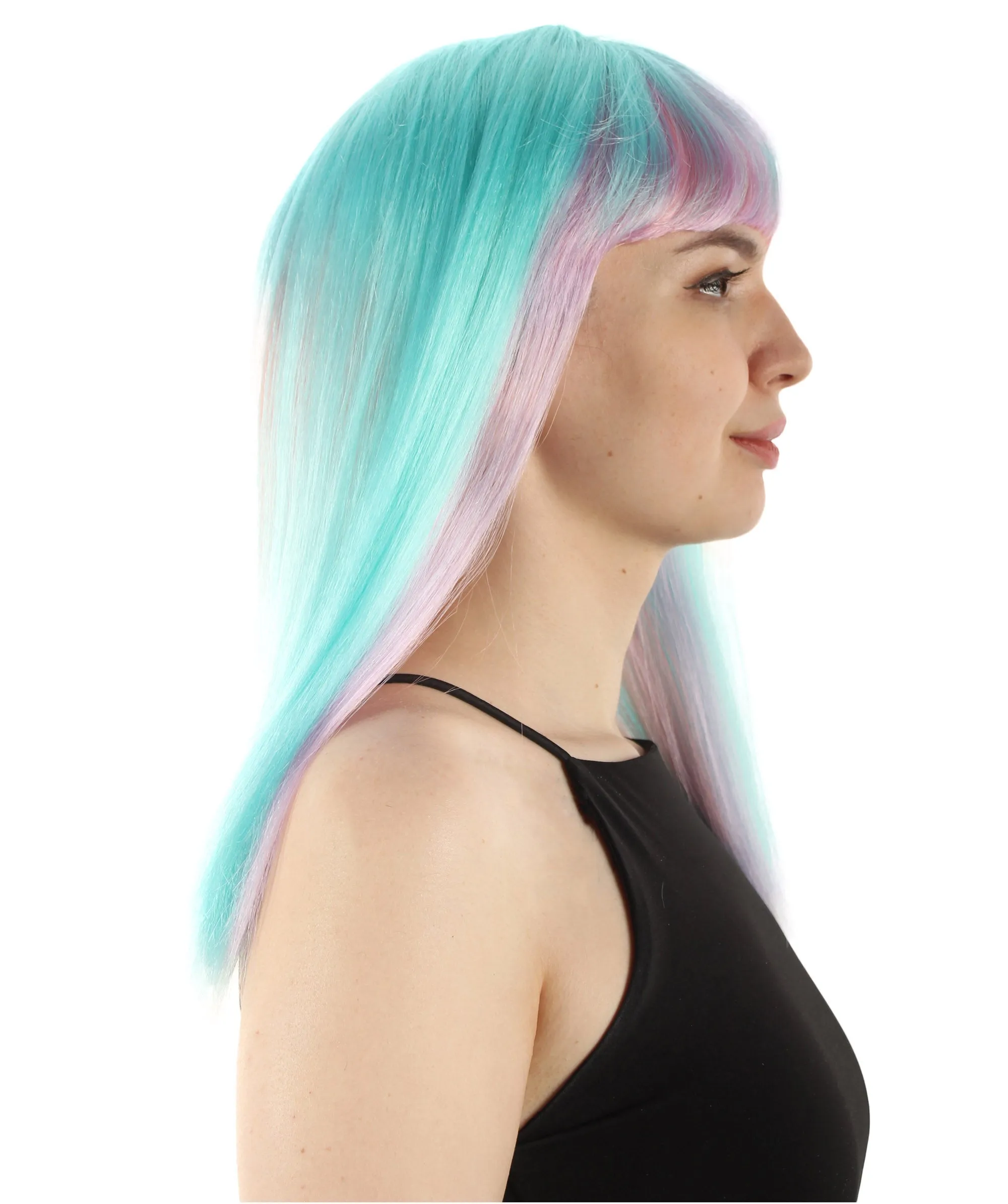 Adult Women's 18" Inch Silky Medium Straight Length Diva Wig, Multiple Color Synthetic Hair with Bangs | HPO