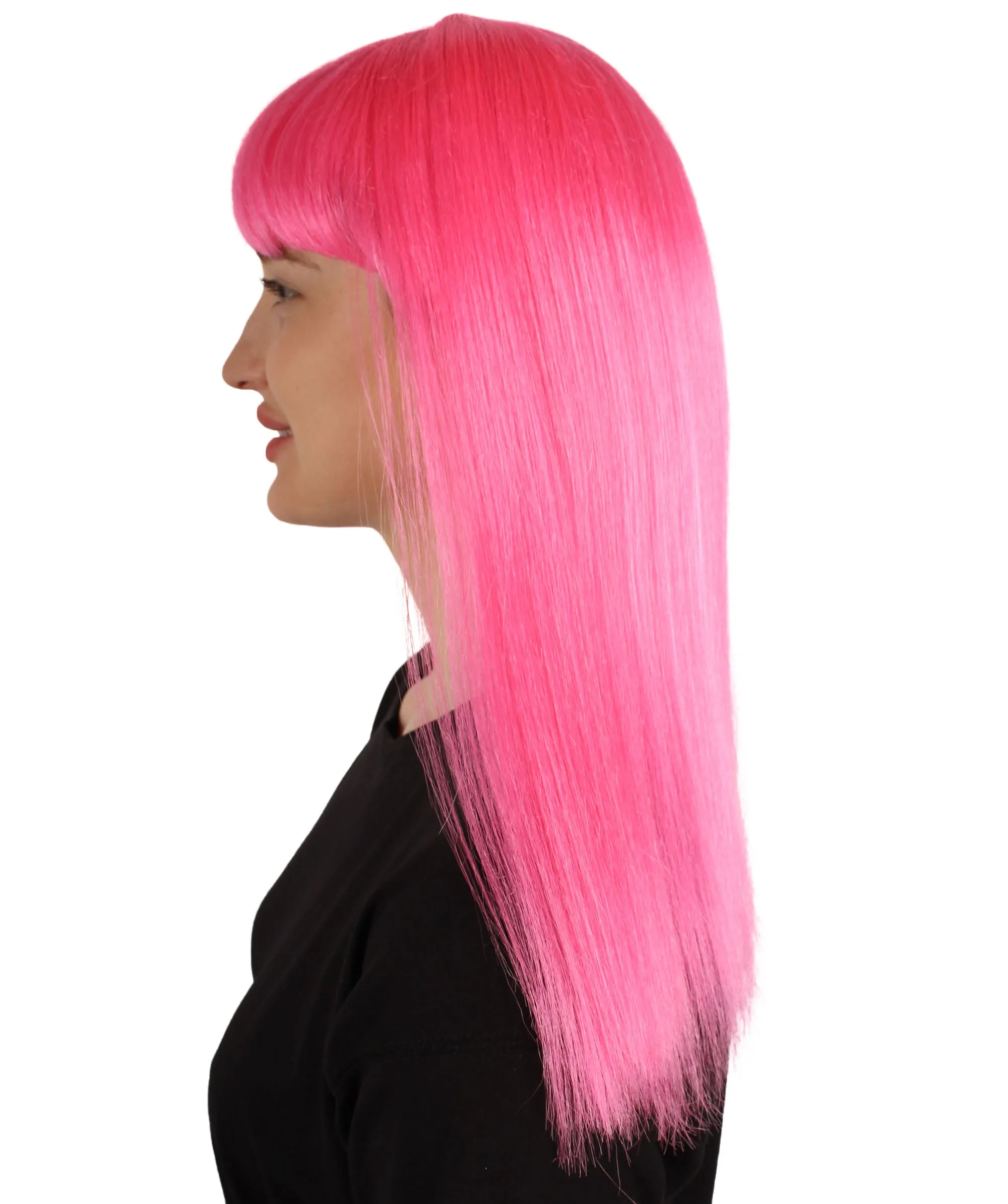 Adult Women's 18" Inch Silky Medium Straight Length Diva Wig, Multiple Color Synthetic Hair with Bangs | HPO