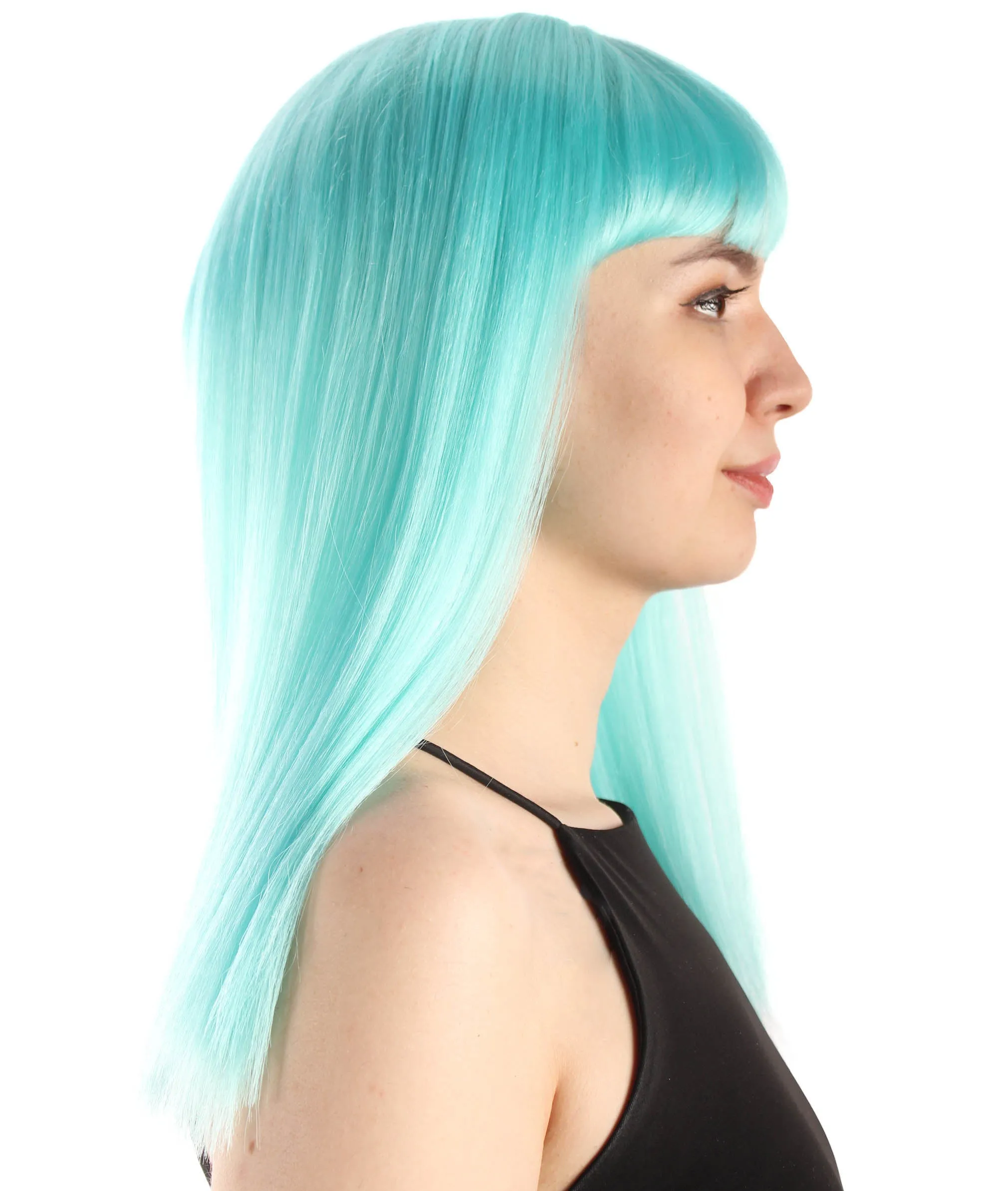Adult Women's 18" Inch Silky Medium Straight Length Diva Wig, Multiple Color Synthetic Hair with Bangs | HPO