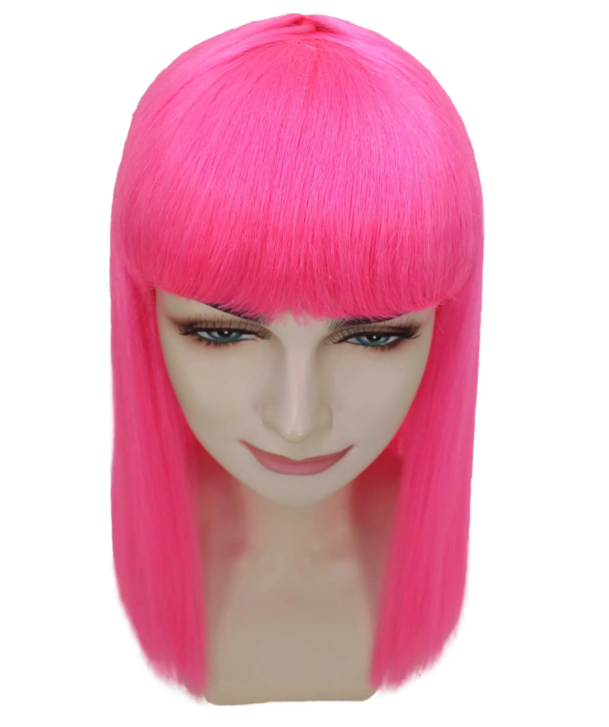 Adult Women's 18" Inch Silky Medium Straight Length Diva Wig, Multiple Color Synthetic Hair with Bangs | HPO