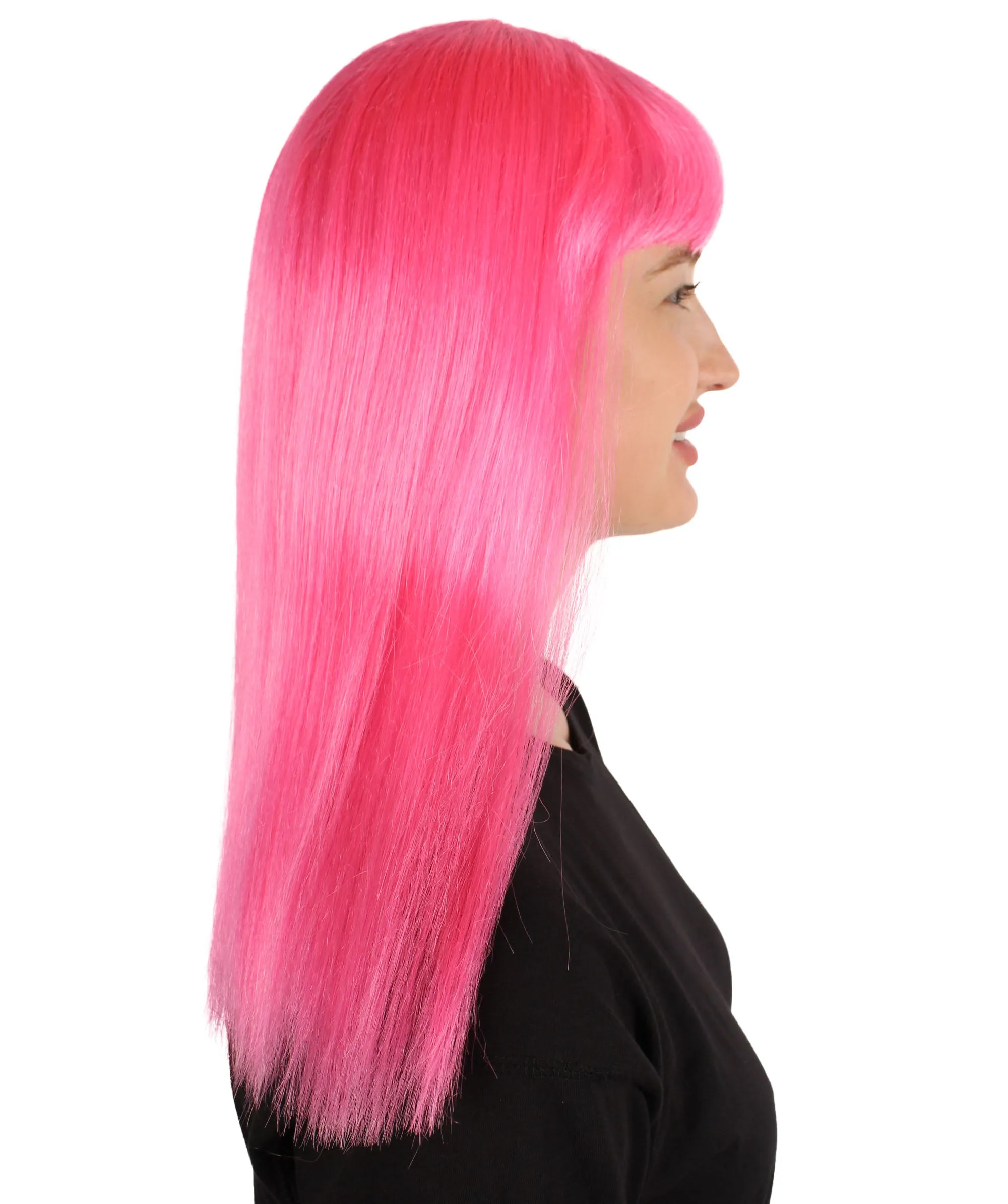 Adult Women's 18" Inch Silky Medium Straight Length Diva Wig, Multiple Color Synthetic Hair with Bangs | HPO