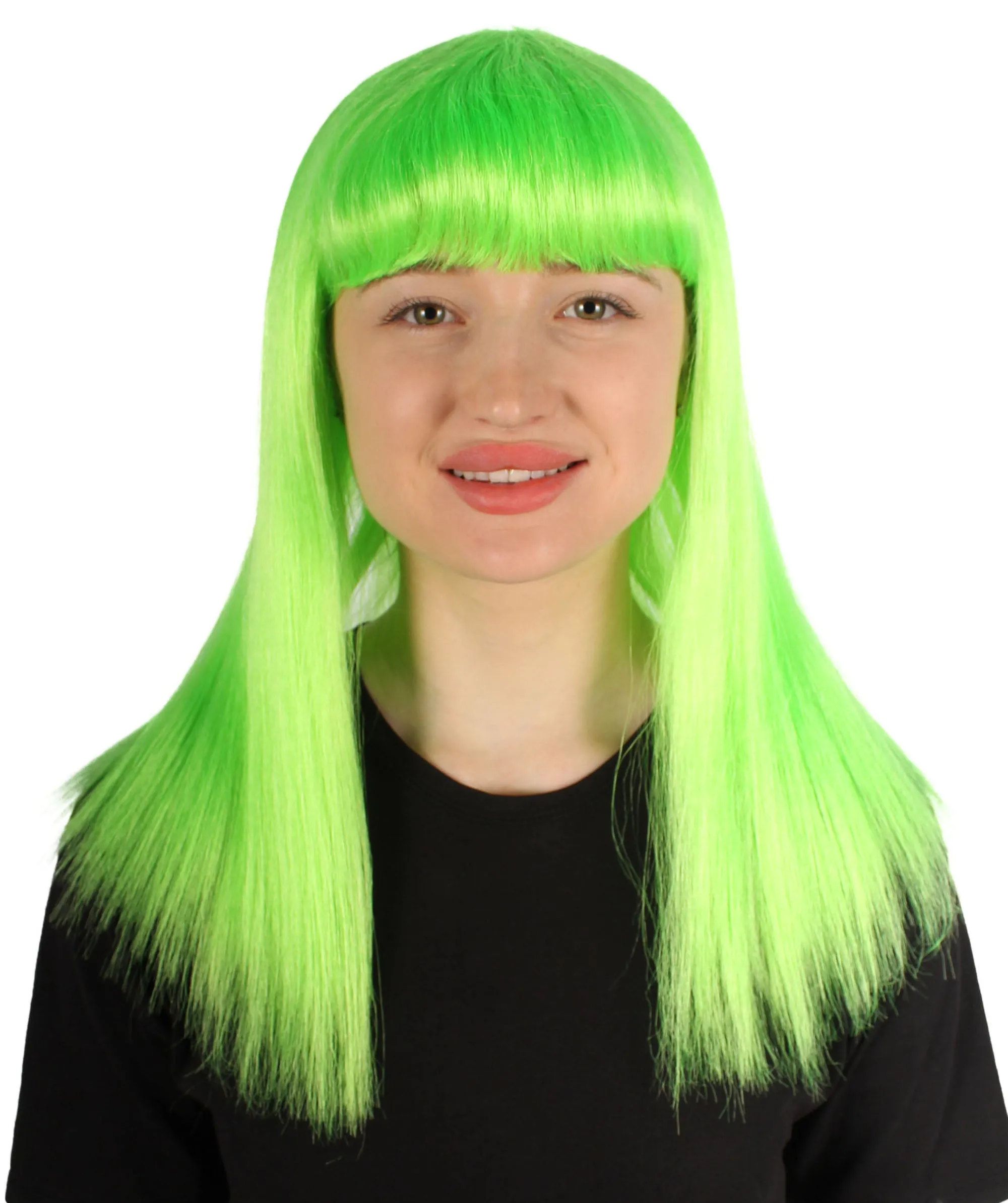 Adult Women's 18" Inch Silky Medium Straight Length Diva Wig, Multiple Color Synthetic Hair with Bangs | HPO