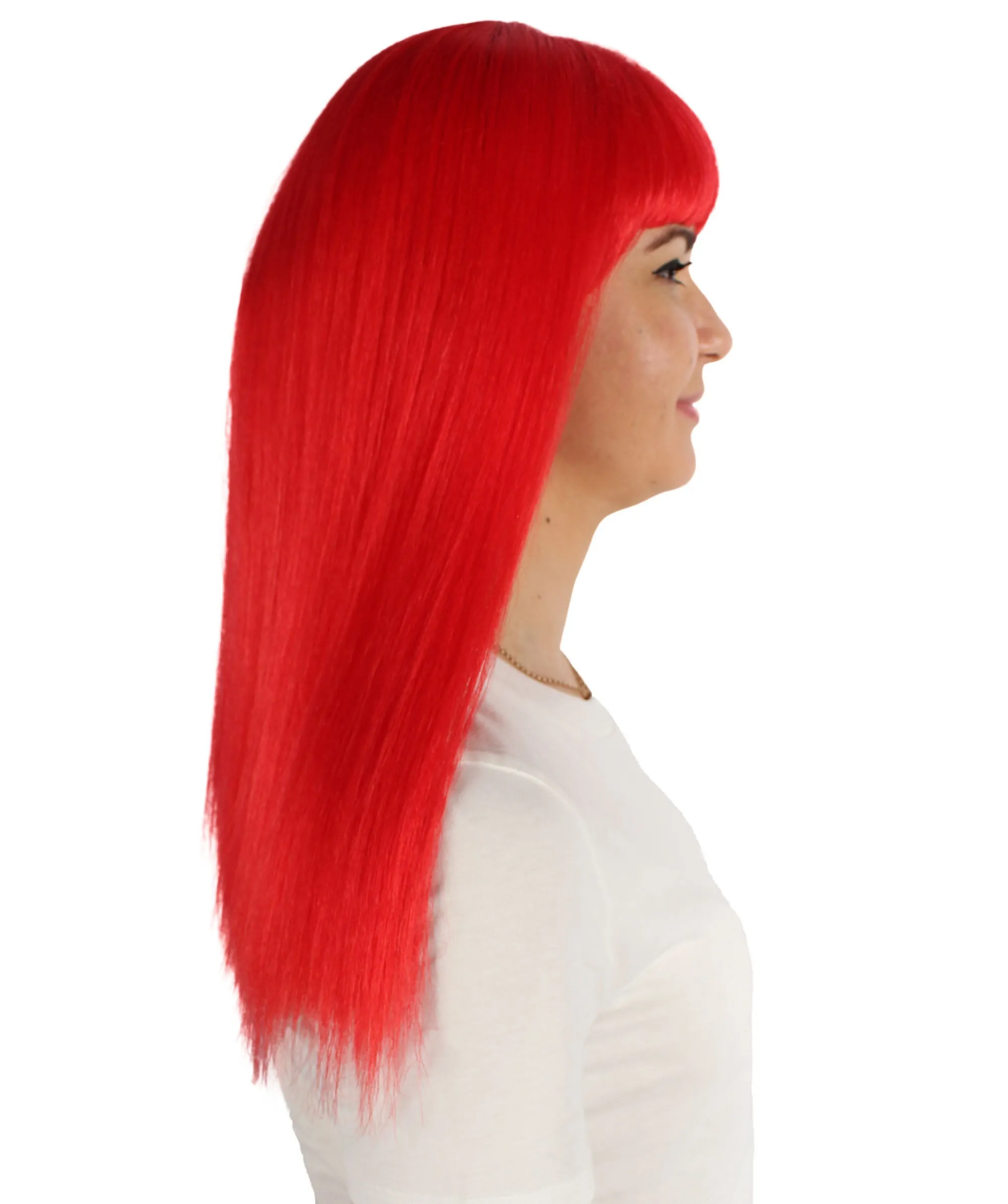 Adult Women's 18" Inch Silky Medium Straight Length Diva Wig, Multiple Color Synthetic Hair with Bangs | HPO