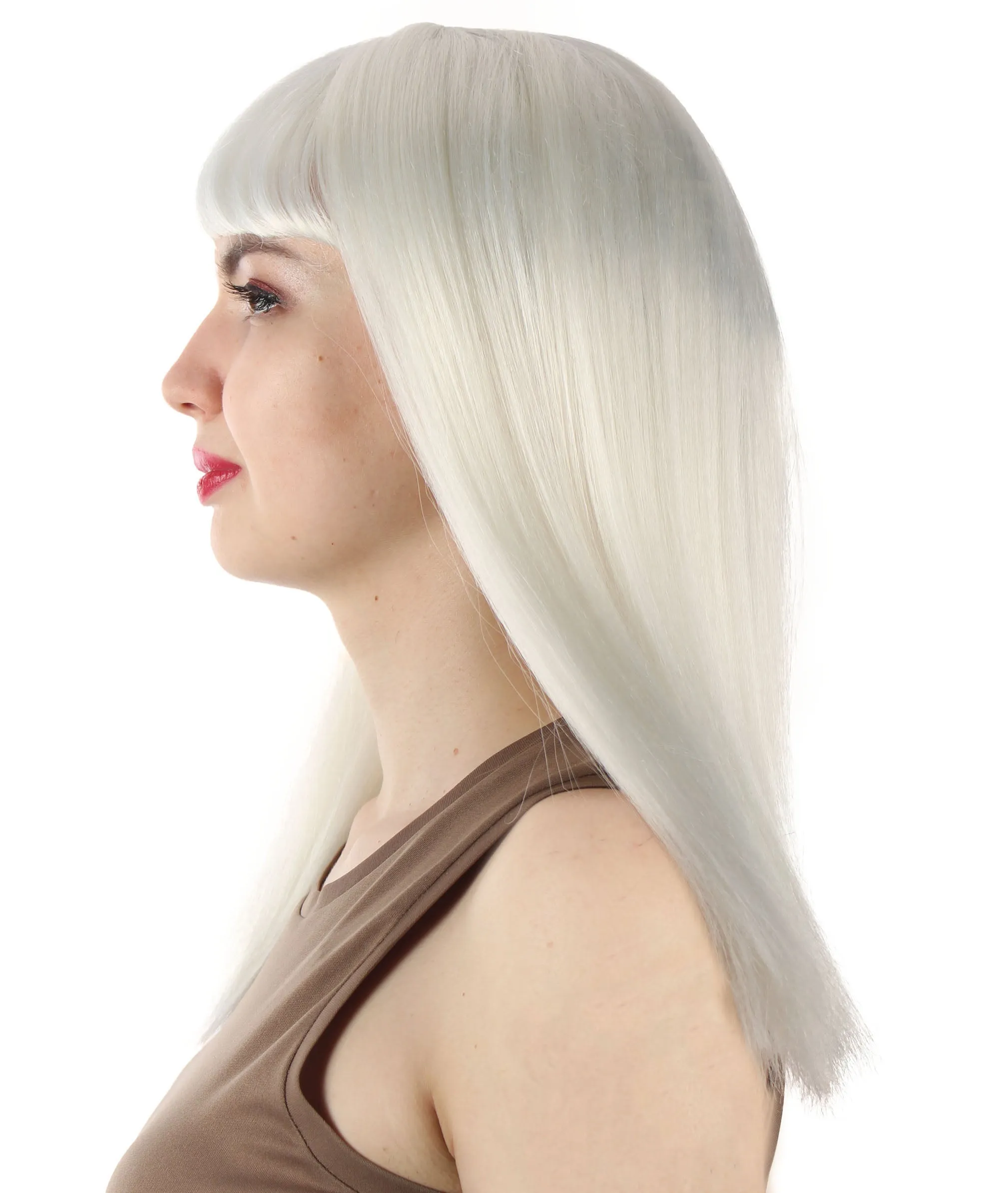 Adult Women's 18" Inch Silky Medium Straight Length Diva Wig, Multiple Color Synthetic Hair with Bangs | HPO