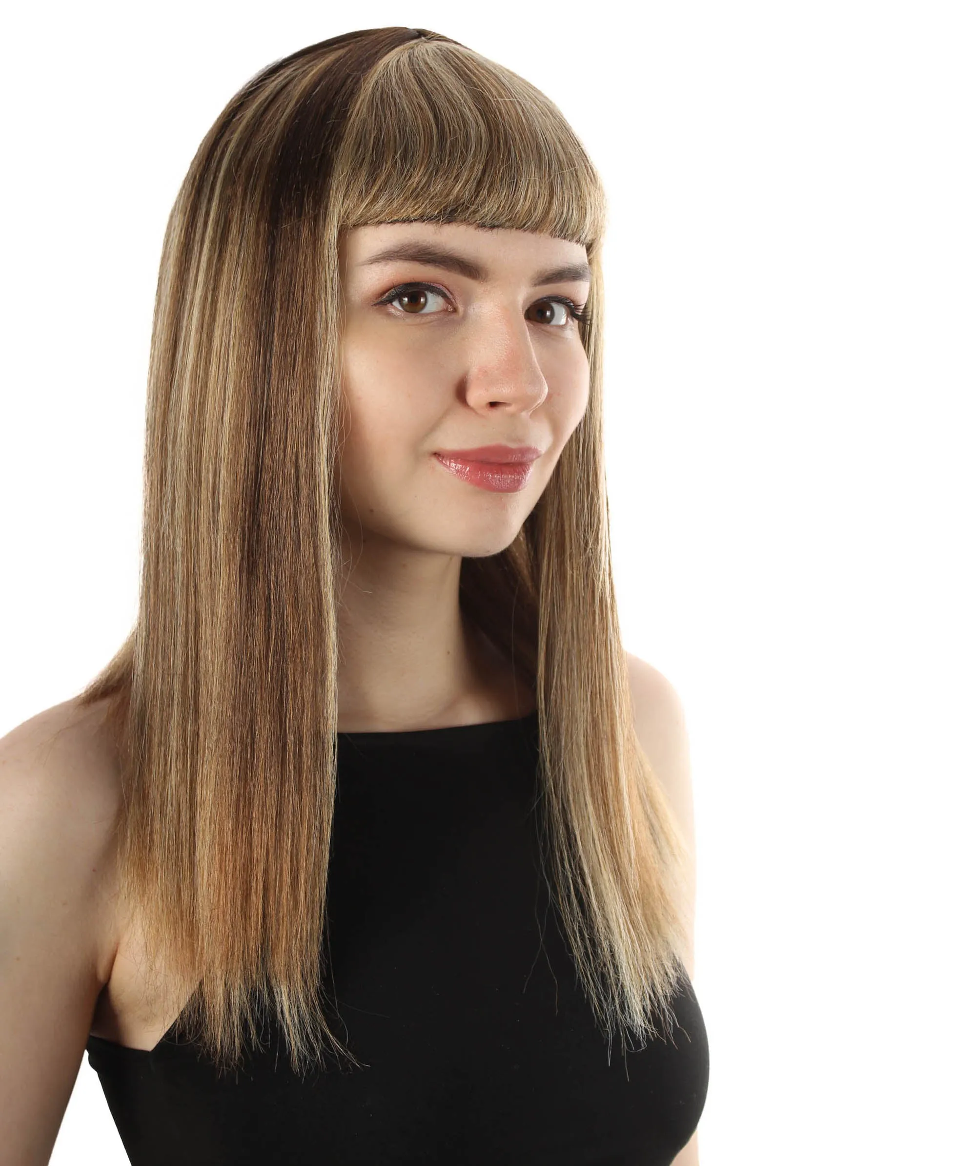 Adult Women's 18" Inch Silky Medium Straight Length Diva Wig, Multiple Color Synthetic Hair with Bangs | HPO