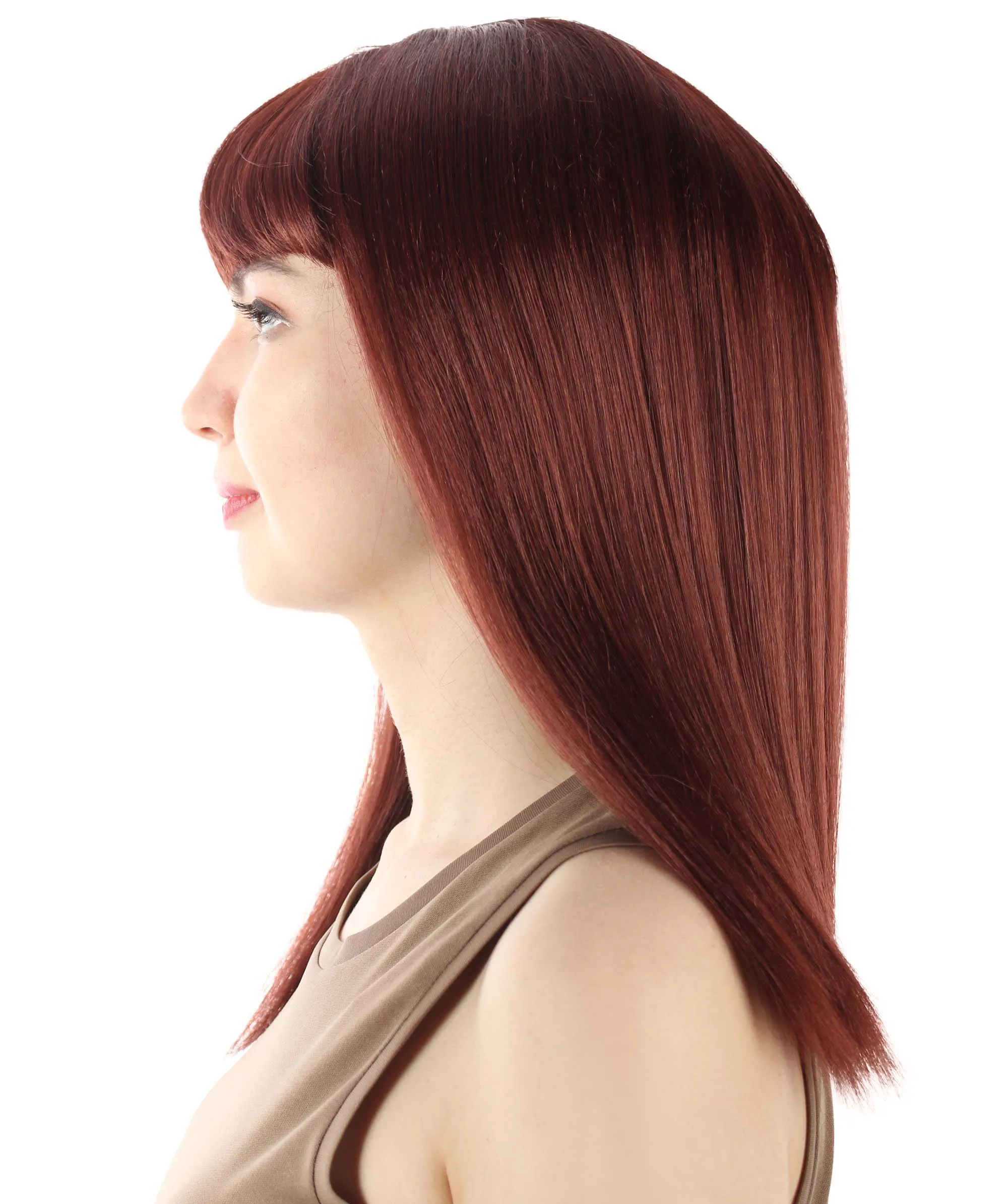 Adult Women's 18" Inch Silky Medium Straight Length Diva Wig, Multiple Color Synthetic Hair with Bangs | HPO