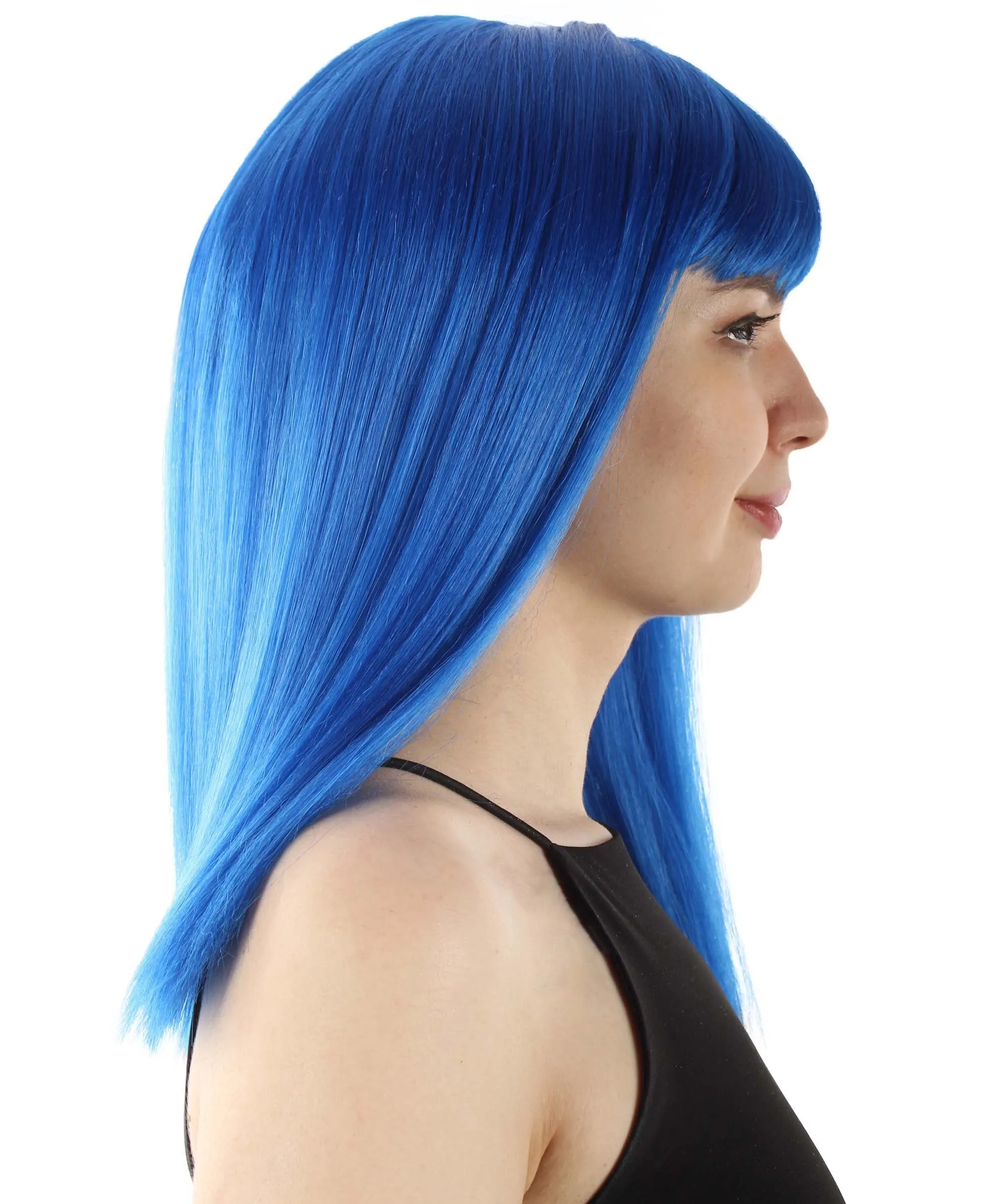 Adult Women's 18" Inch Silky Medium Straight Length Diva Wig, Multiple Color Synthetic Hair with Bangs | HPO