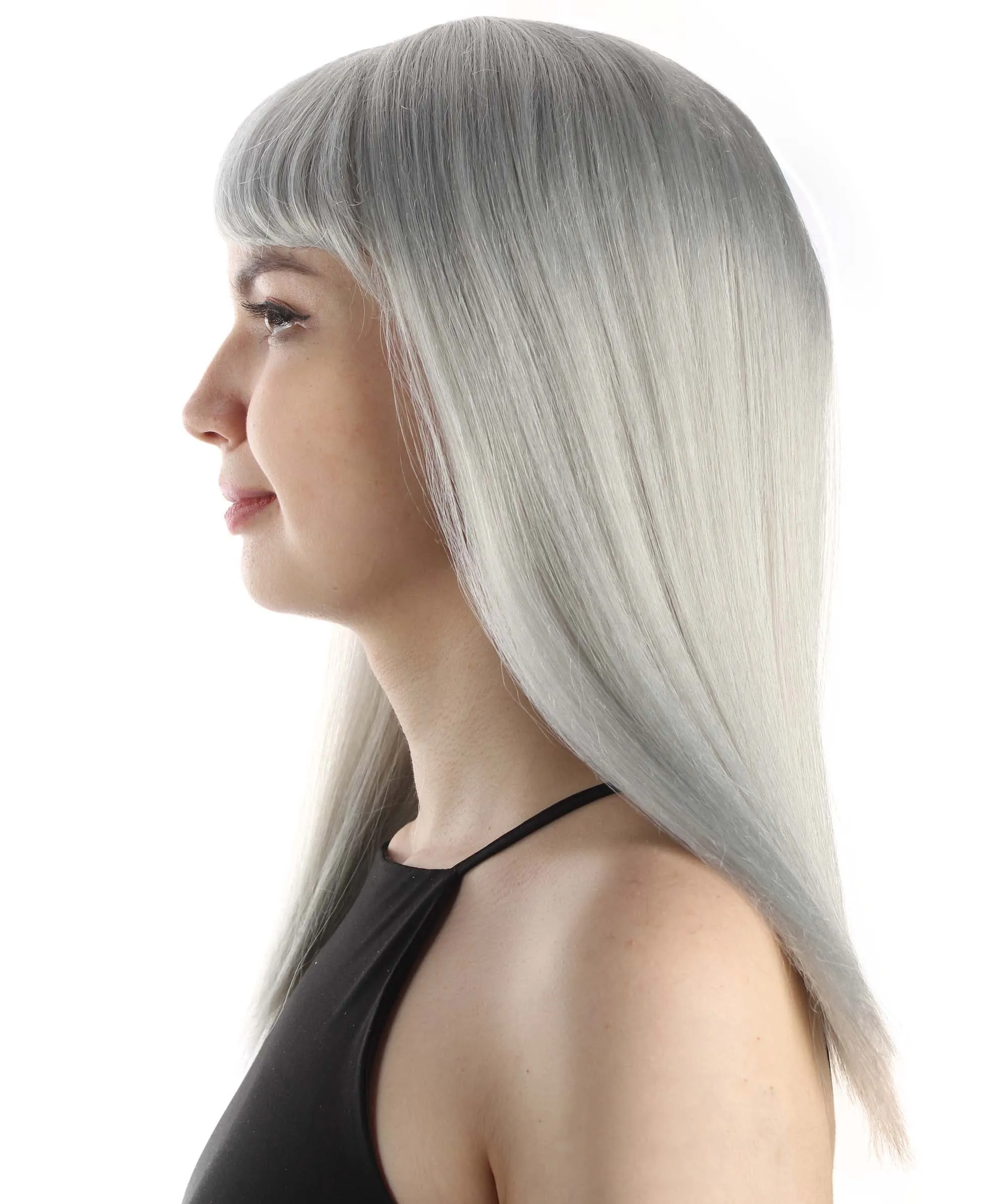 Adult Women's 18" Inch Silky Medium Straight Length Diva Wig, Multiple Color Synthetic Hair with Bangs | HPO