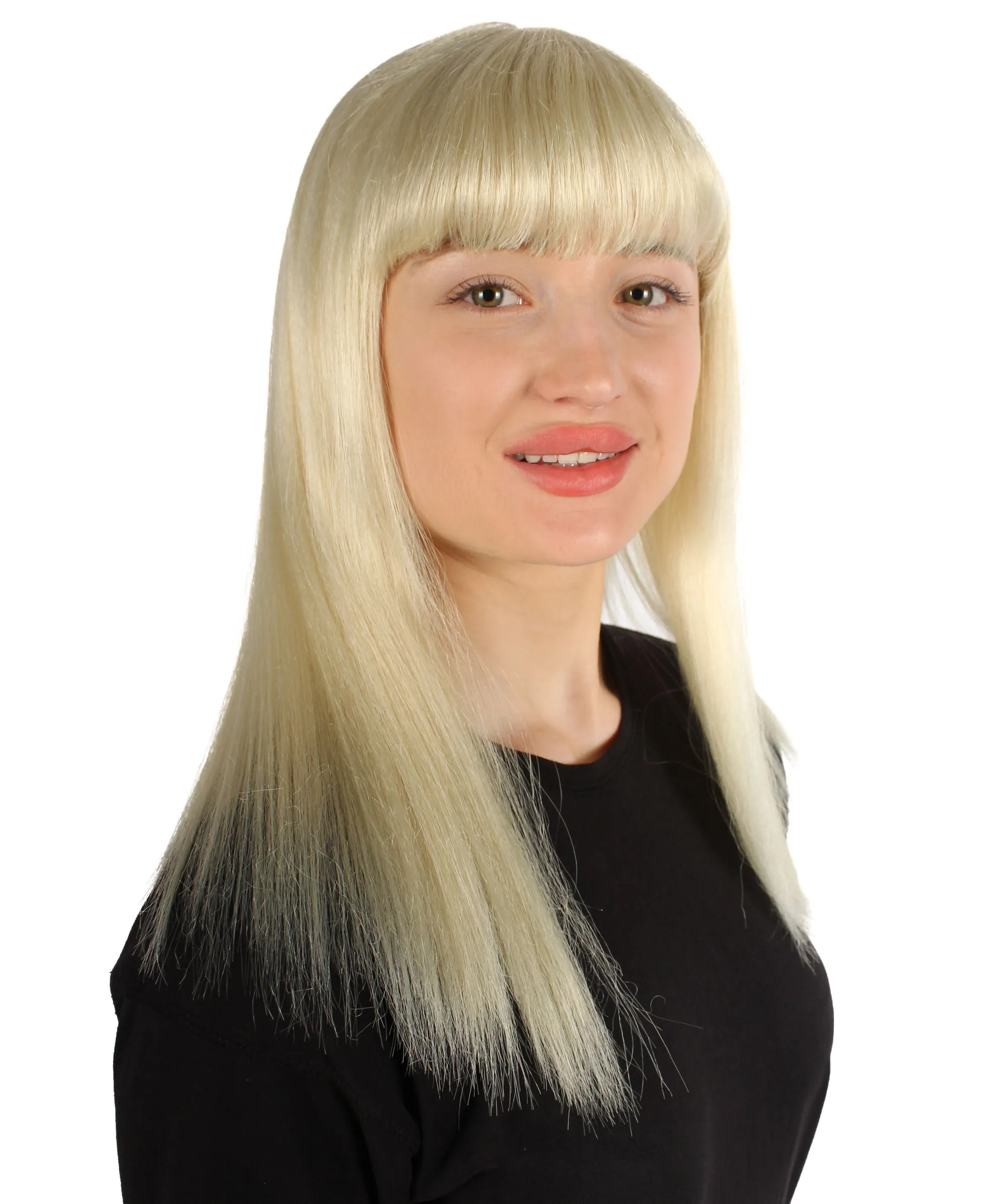 Adult Women's 18" Inch Silky Medium Straight Length Diva Wig, Multiple Color Synthetic Hair with Bangs | HPO