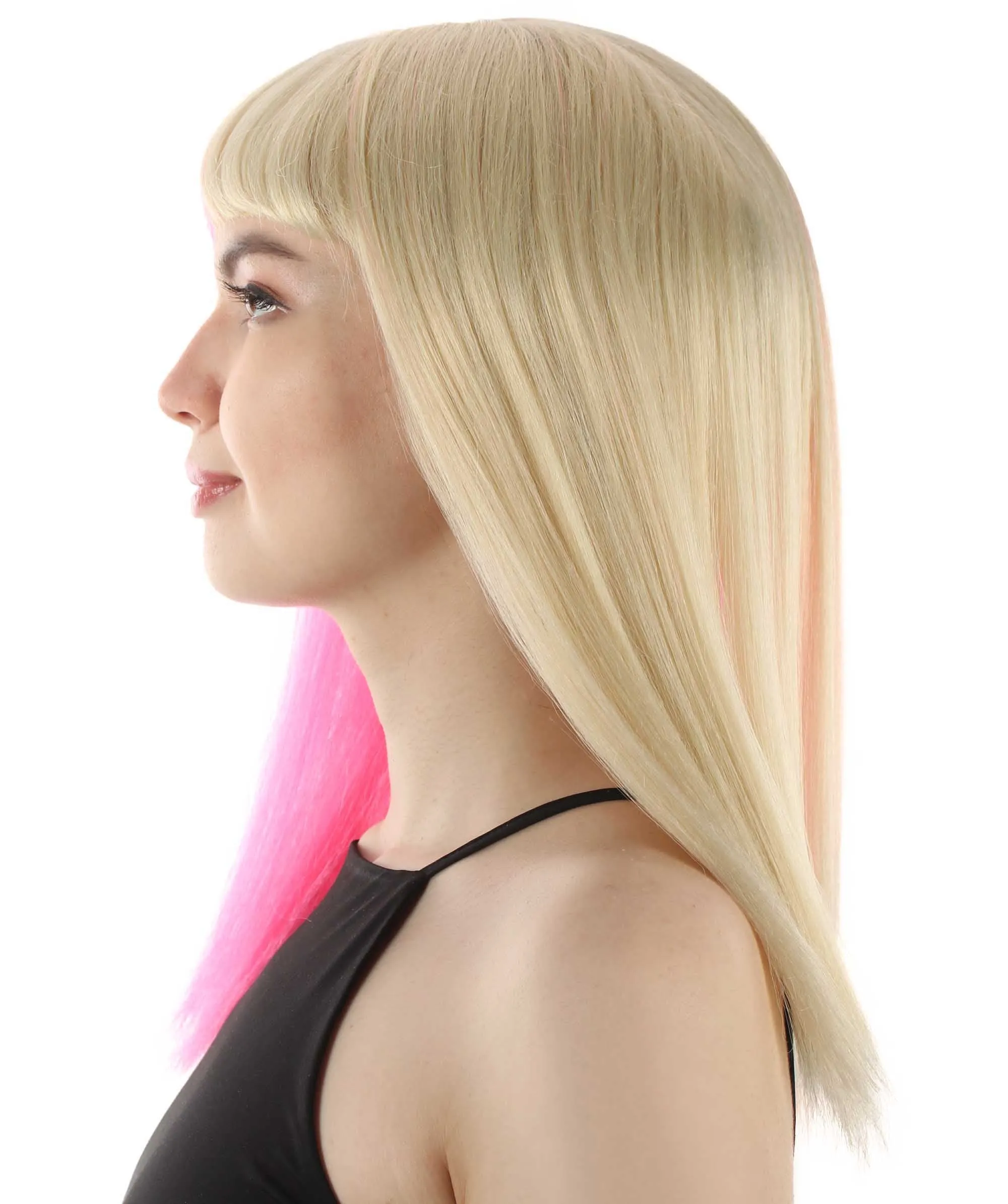 Adult Women's 18" Inch Silky Medium Straight Length Diva Wig, Multiple Color Synthetic Hair with Bangs | HPO