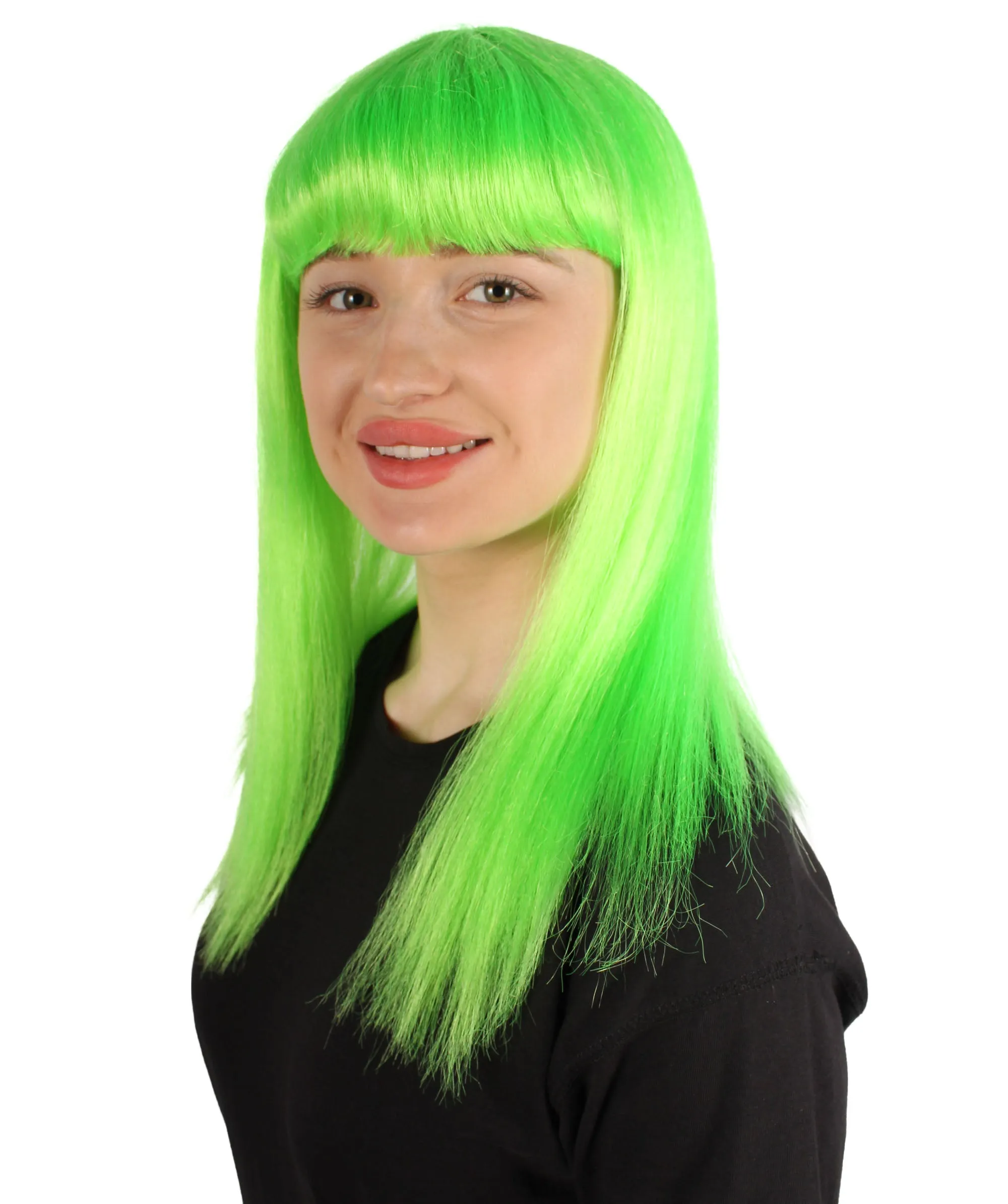Adult Women's 18" Inch Silky Medium Straight Length Diva Wig, Multiple Color Synthetic Hair with Bangs | HPO