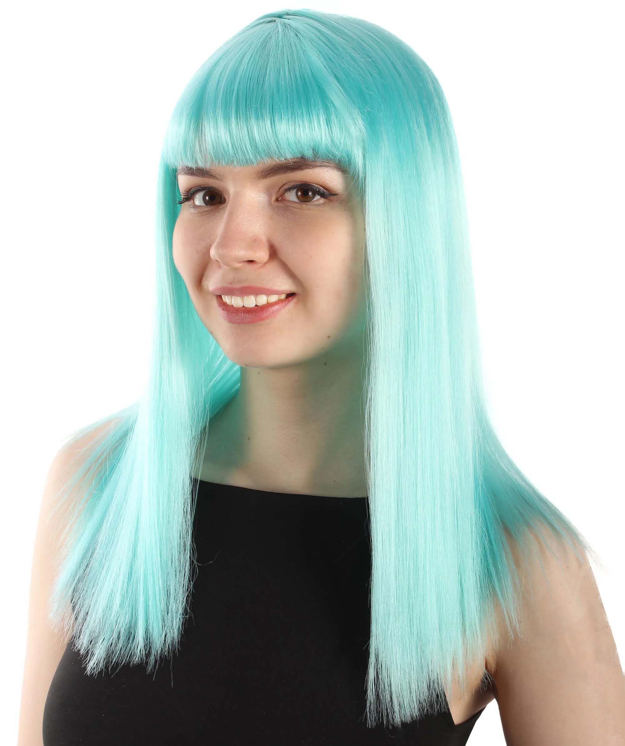 Adult Women's 18" Inch Silky Medium Straight Length Diva Wig, Multiple Color Synthetic Hair with Bangs | HPO