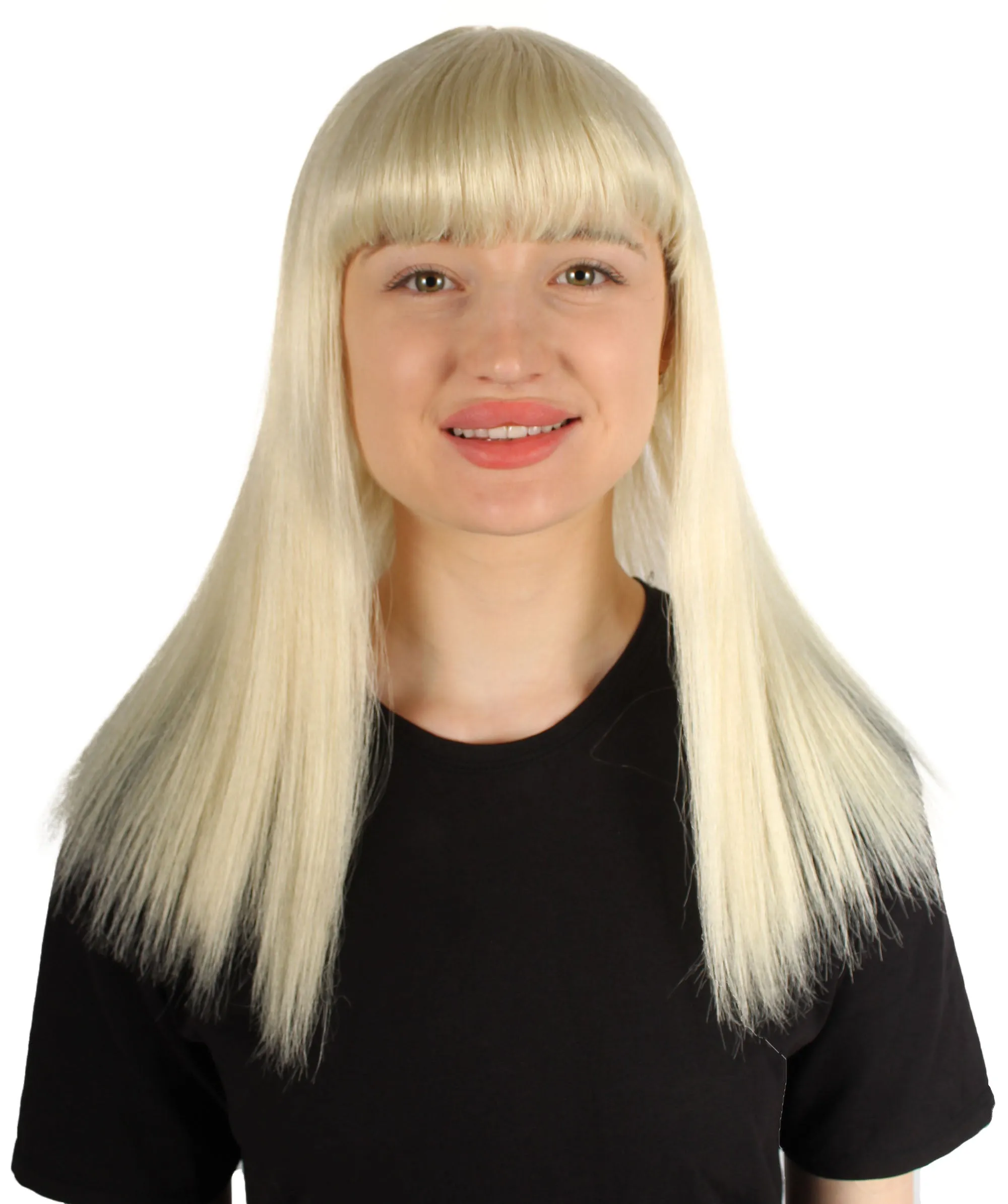 Adult Women's 18" Inch Silky Medium Straight Length Diva Wig, Multiple Color Synthetic Hair with Bangs | HPO