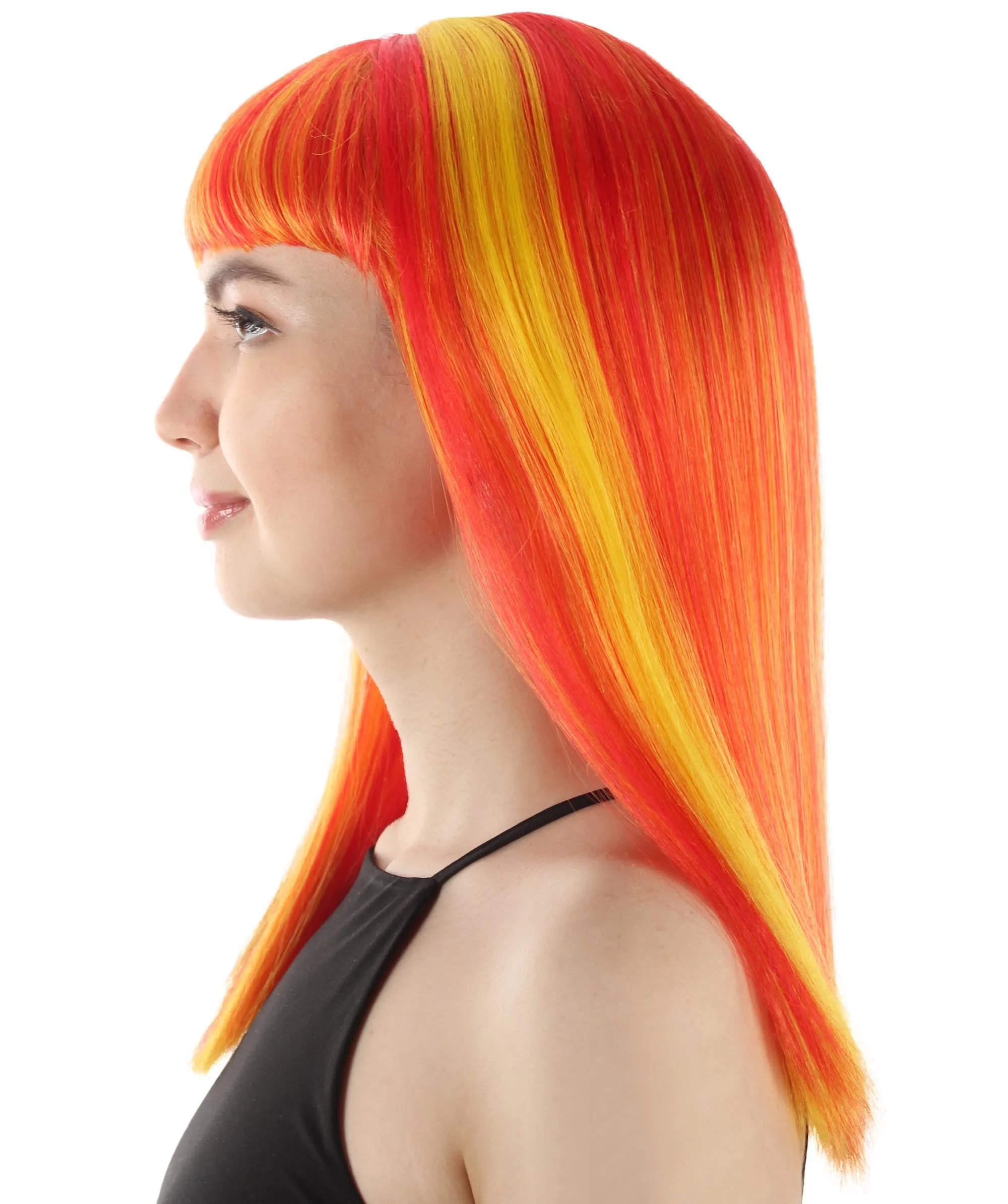 Adult Women's 18" Inch Silky Medium Straight Length Diva Wig, Multiple Color Synthetic Hair with Bangs | HPO