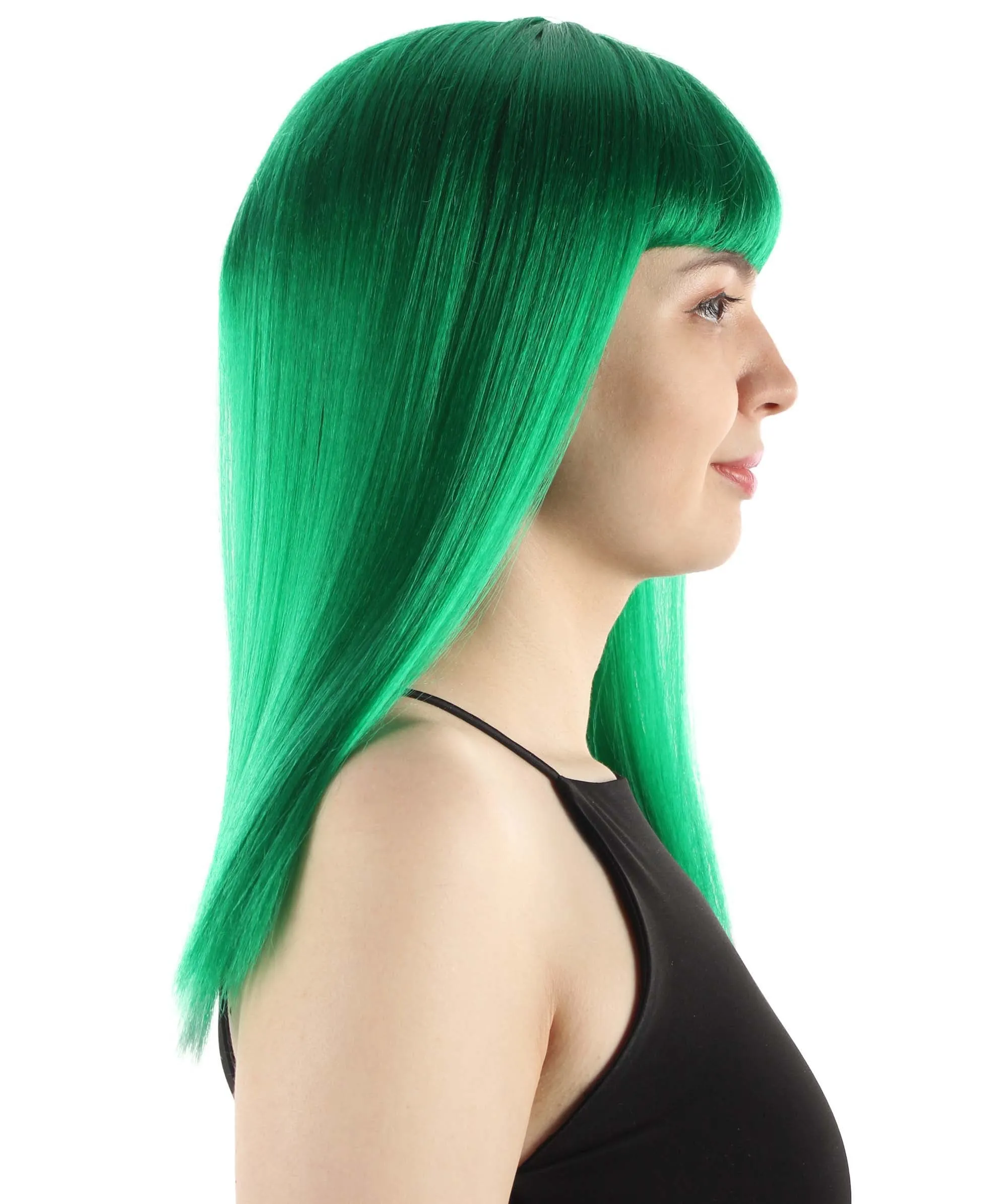 Adult Women's 18" Inch Silky Medium Straight Length Diva Wig, Multiple Color Synthetic Hair with Bangs | HPO