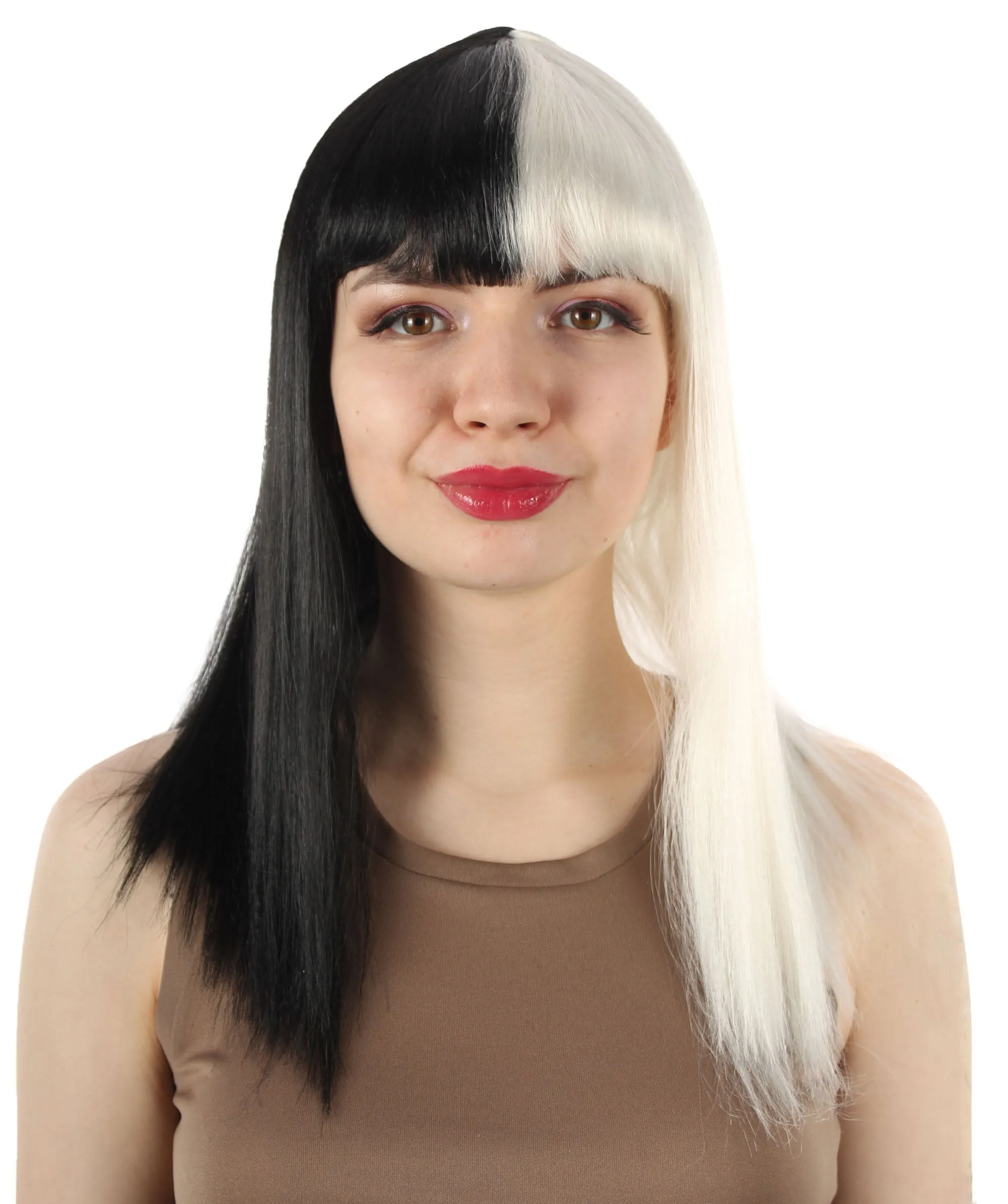Adult Women's 18" Inch Silky Medium Straight Length Diva Wig, Multiple Color Synthetic Hair with Bangs | HPO